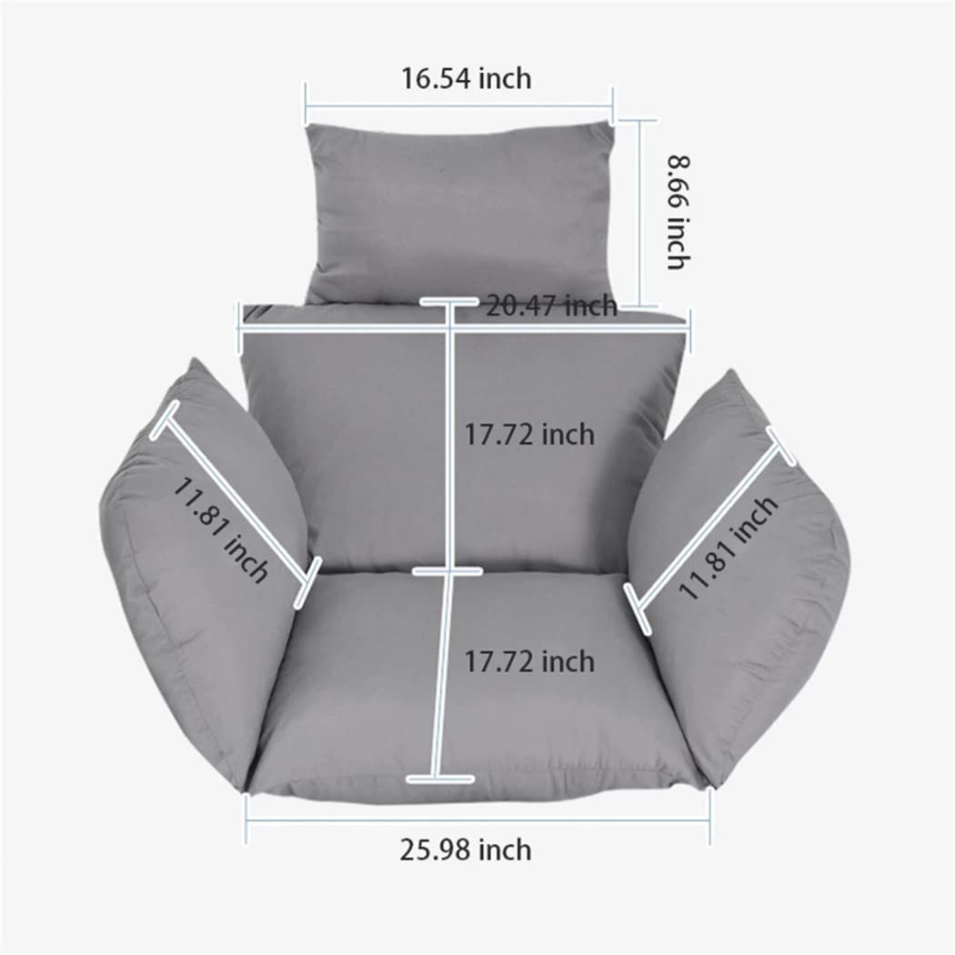 **Outdoor Hanging Basket Chair Cushion - Soft Deep Seat Pad for Egg Chair, Swing, or Lounge Chair - Comfortable Red Cushion (Stand Not Included) - Perfect for Patio, Garden, or Balcony Relaxation**