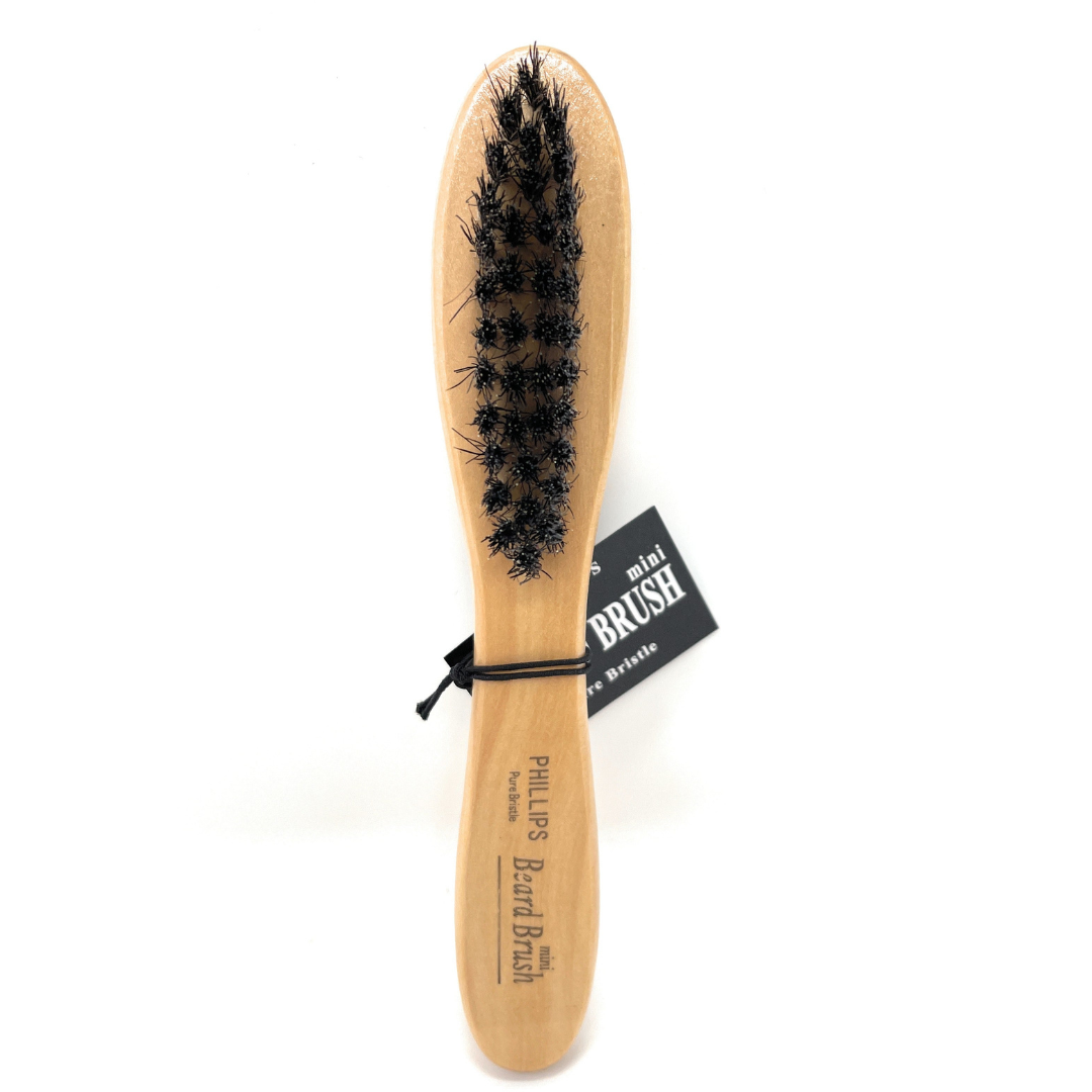 Phillips Mini Military Style Beard Brush for Men – Perfect for Short Hair & Stubble – Grooming & Styling Essential for Travel & Daily Use