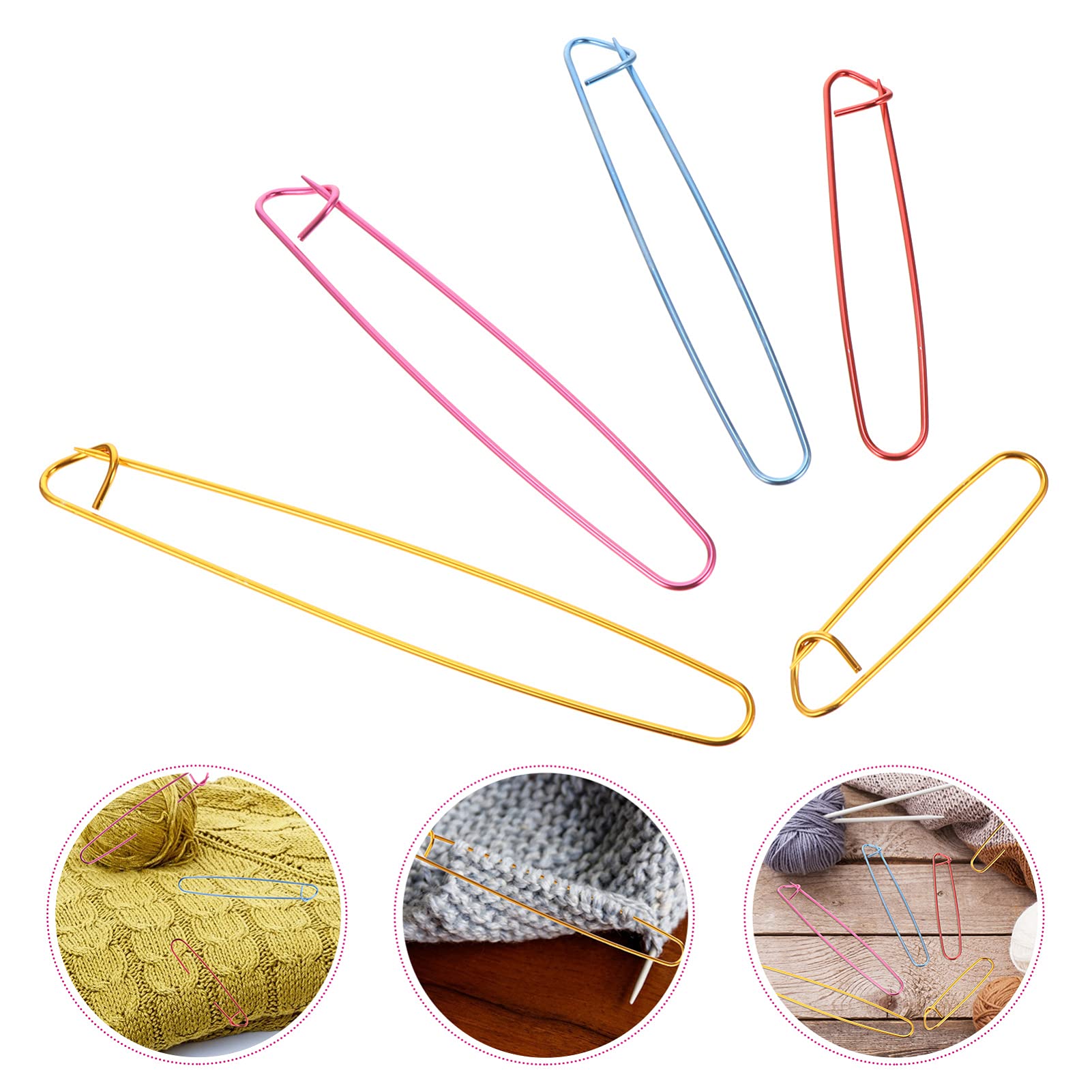 EXCEART 10-Piece Large Aluminum Crochet Hook Holder Set - Big Buckle Cross Yarn Organizer for Knitting & Weaving - Durable Bent Wall Tapestry Tools for DIY Craft Projects - Perfect for Home Decor & Handmade Gift Making