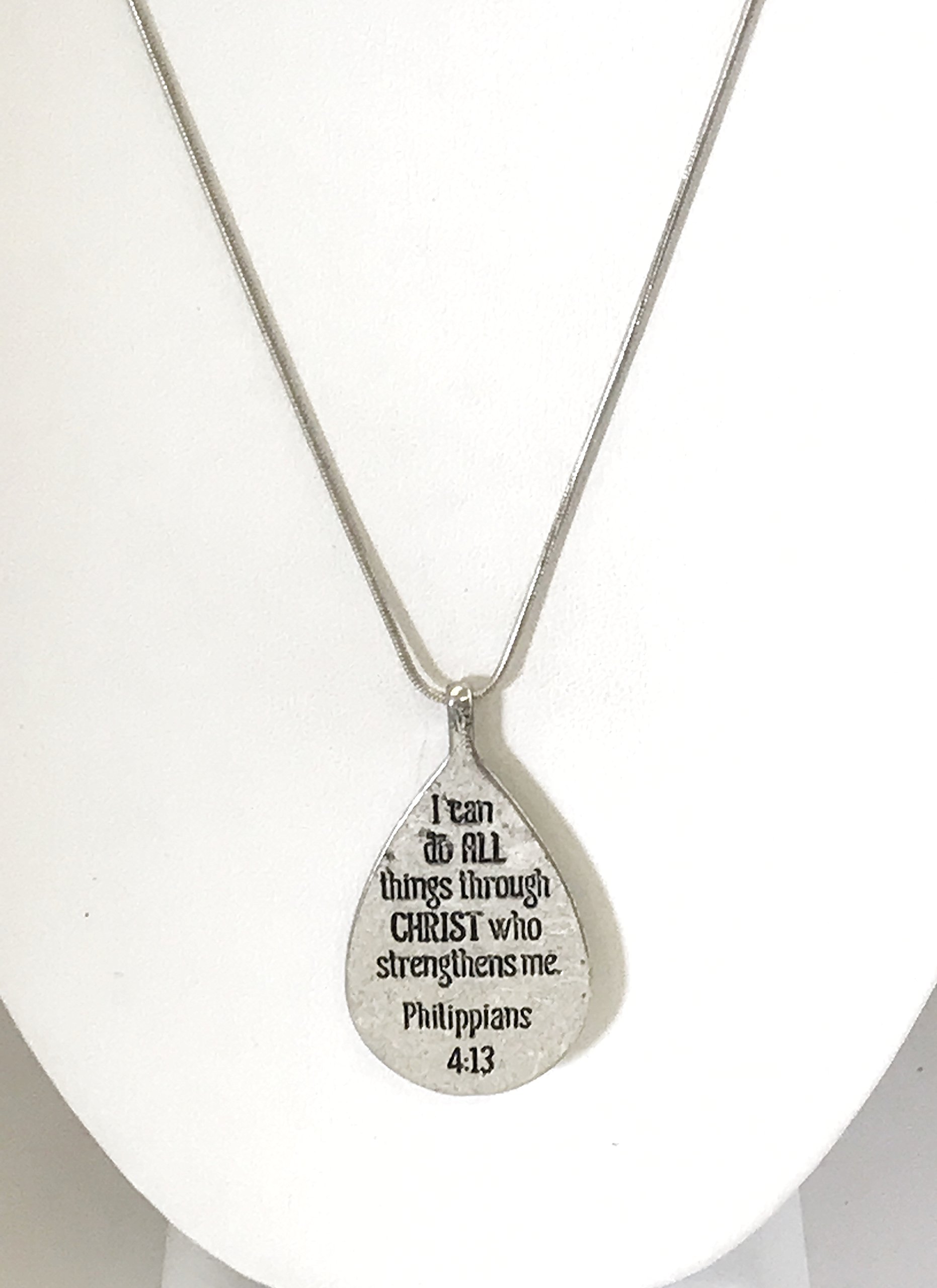Southwestern Teardrop Cross Pendant Necklace - Christian Gift for Her