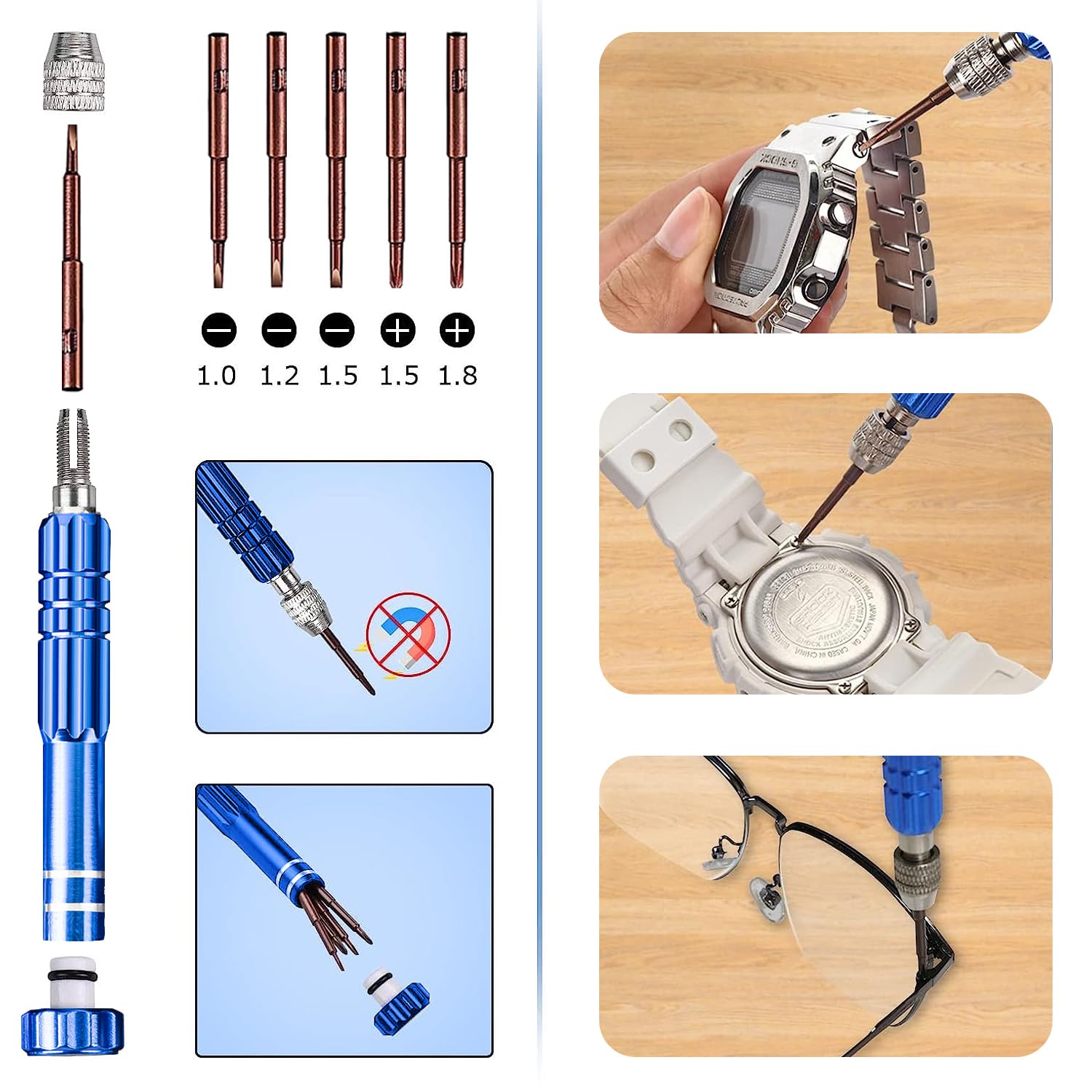 Professional Watch Battery Replacement Tool Kit - Adjustable Case Opener, Tweezers & Screwdriver Set for Watch Repair | Perfect for DIY Watch Back Removal & Maintenance at Home or Workshop