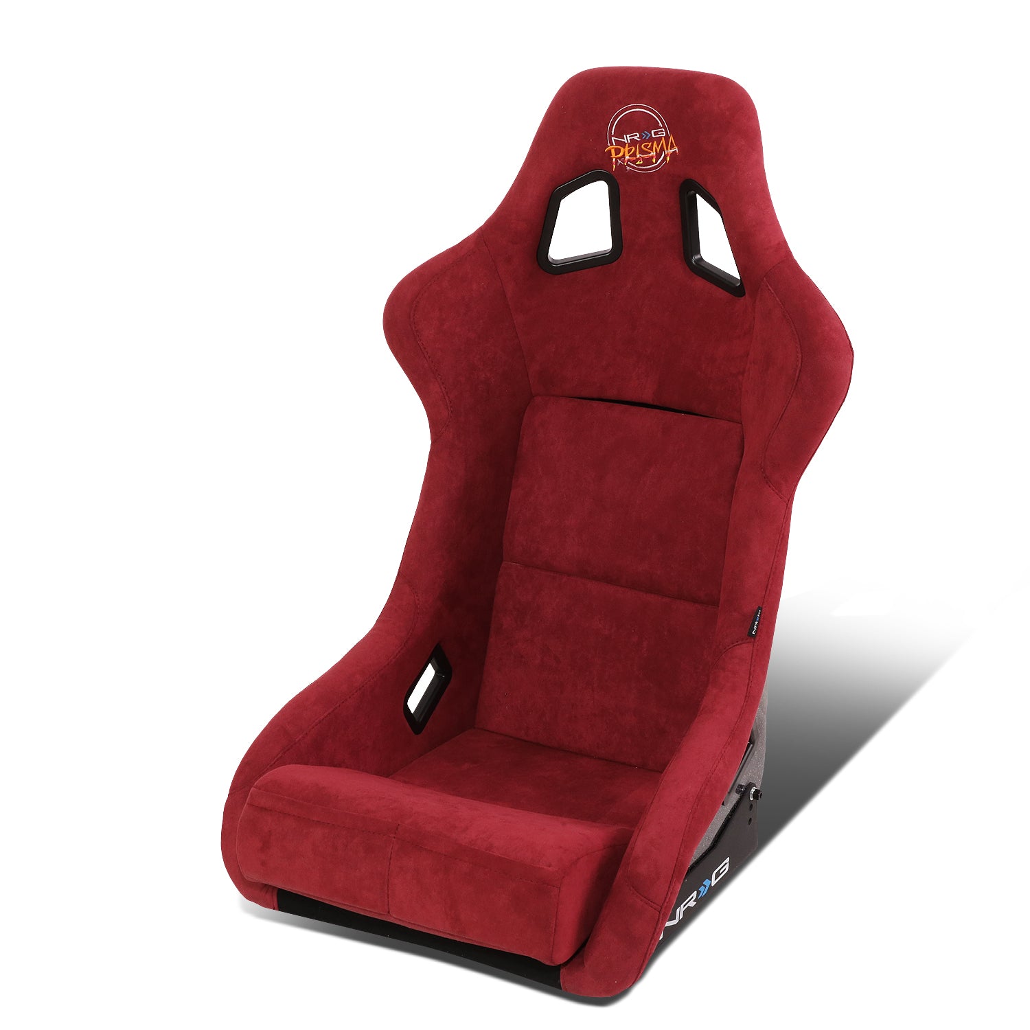 1 Piece Large Maroon Alcantara Fabric Bucket Racing Seat - Universal Fit for Cars, Trucks & SUVs - High-Performance Sports Seats for Racing, Gaming & Driving Enthusiasts