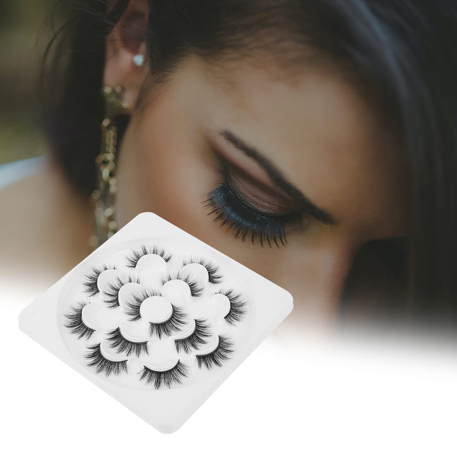 7 Pairs Criss-Cross Wispy Fake Eyelashes - 6D 3D Lotus Lash Extensions for Natural Volume & Length | Perfect for Bridal, Party & Night Out Makeup Looks
