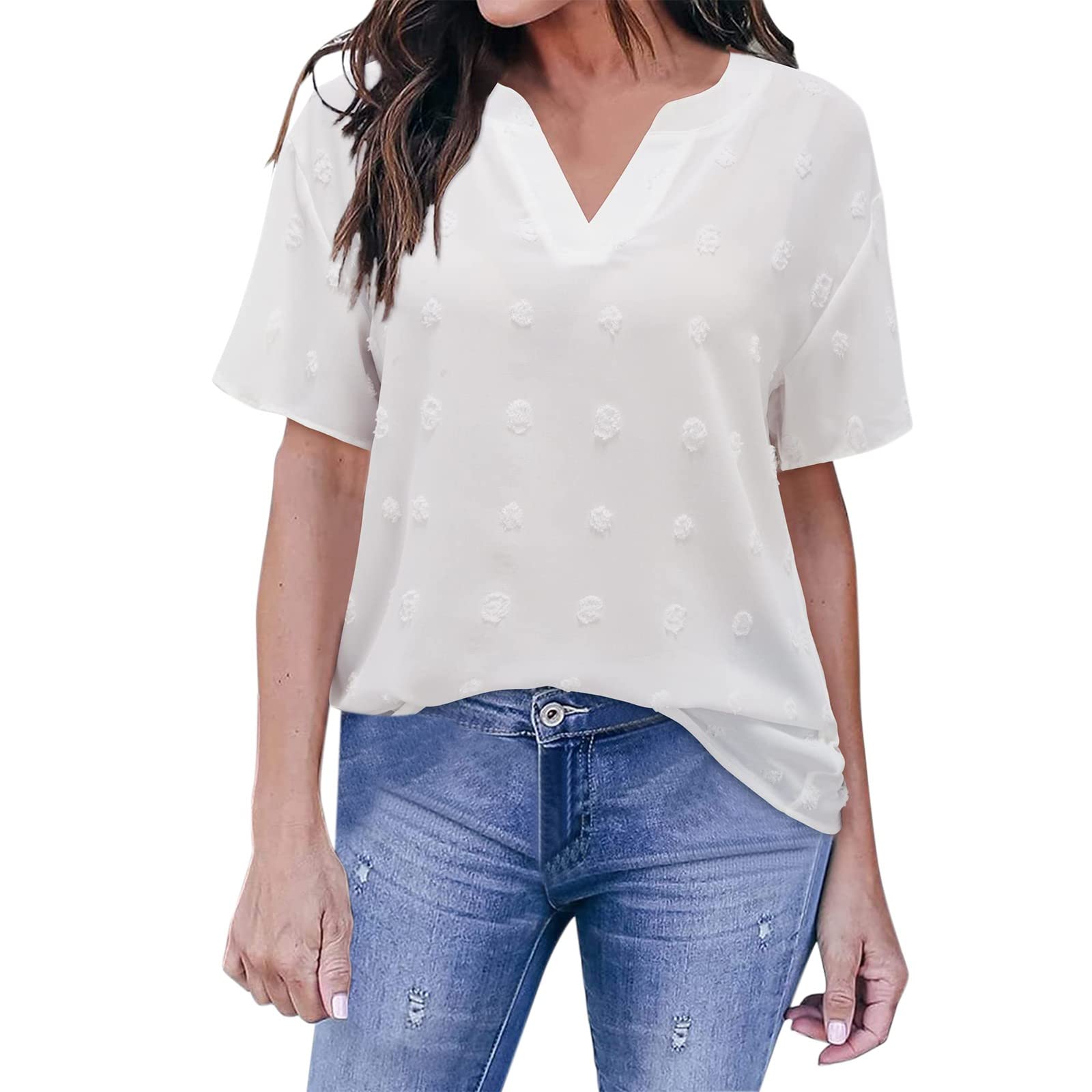Women's Summer Tops - Casual Loose Fit Henley Tunic Shirts for Fitness, Beach & Spring Outfits | Cute Blouses for Women | Perfect for Yoga, Vacations & Everyday Wear