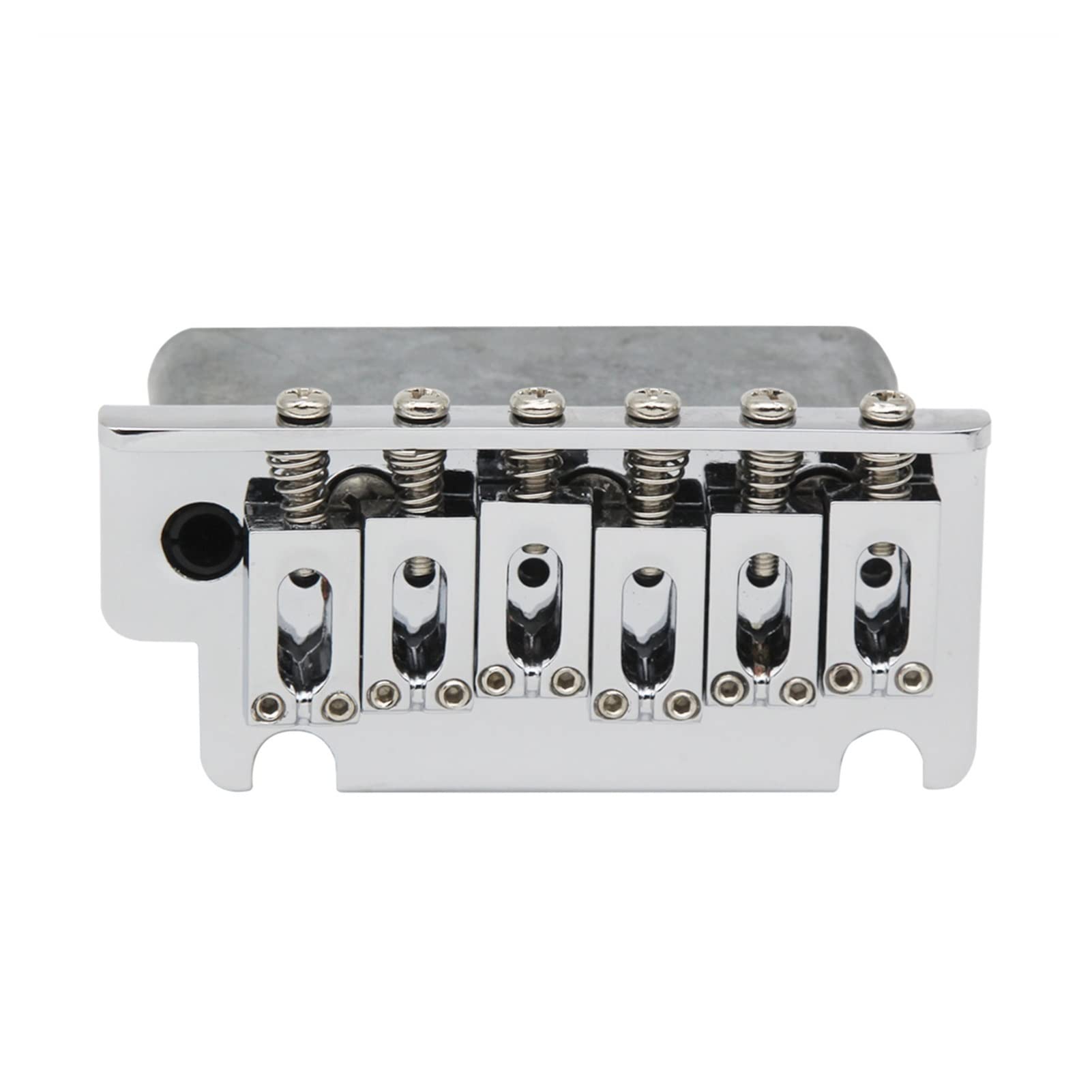 2 Post Point Guitar Locking Tremolo Bridge System - 14mm Thick Block for ST Style Electric Guitars (Chrome) | Perfect for Upgrades & Professional Performances