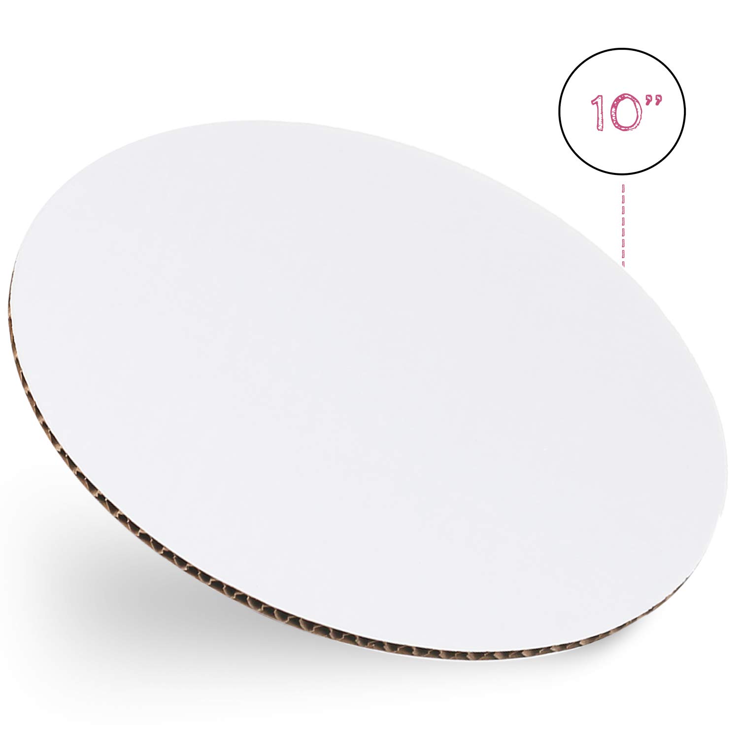 10 Inch White Cake Boards [24 Pack] - Disposable Cardboard Cake Rounds for Baking, Decorating & Serving - Perfect for Birthday Cakes, Wedding Cakes & Dessert Displays