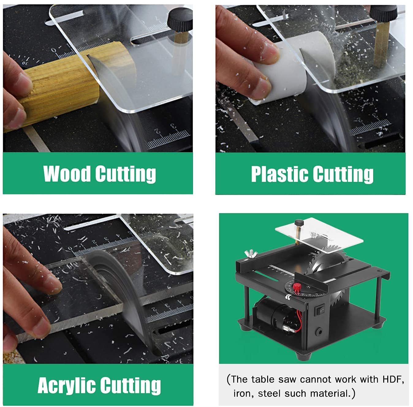 Mini Electric Table Saw for Wood Cutting & Polishing - Adjustable Height & Angle, Portable DIY Woodworking Tool for Wooden Model Crafts, PCB Cutting - Perfect for Hobbyists & DIY Projects