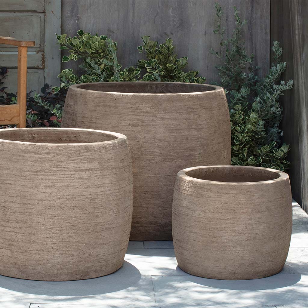 Campania International Denali Planter Set of 3 - Brown Terra Cotta Flower Pots for Indoor Outdoor Garden, Patio, Deck & Home Decor