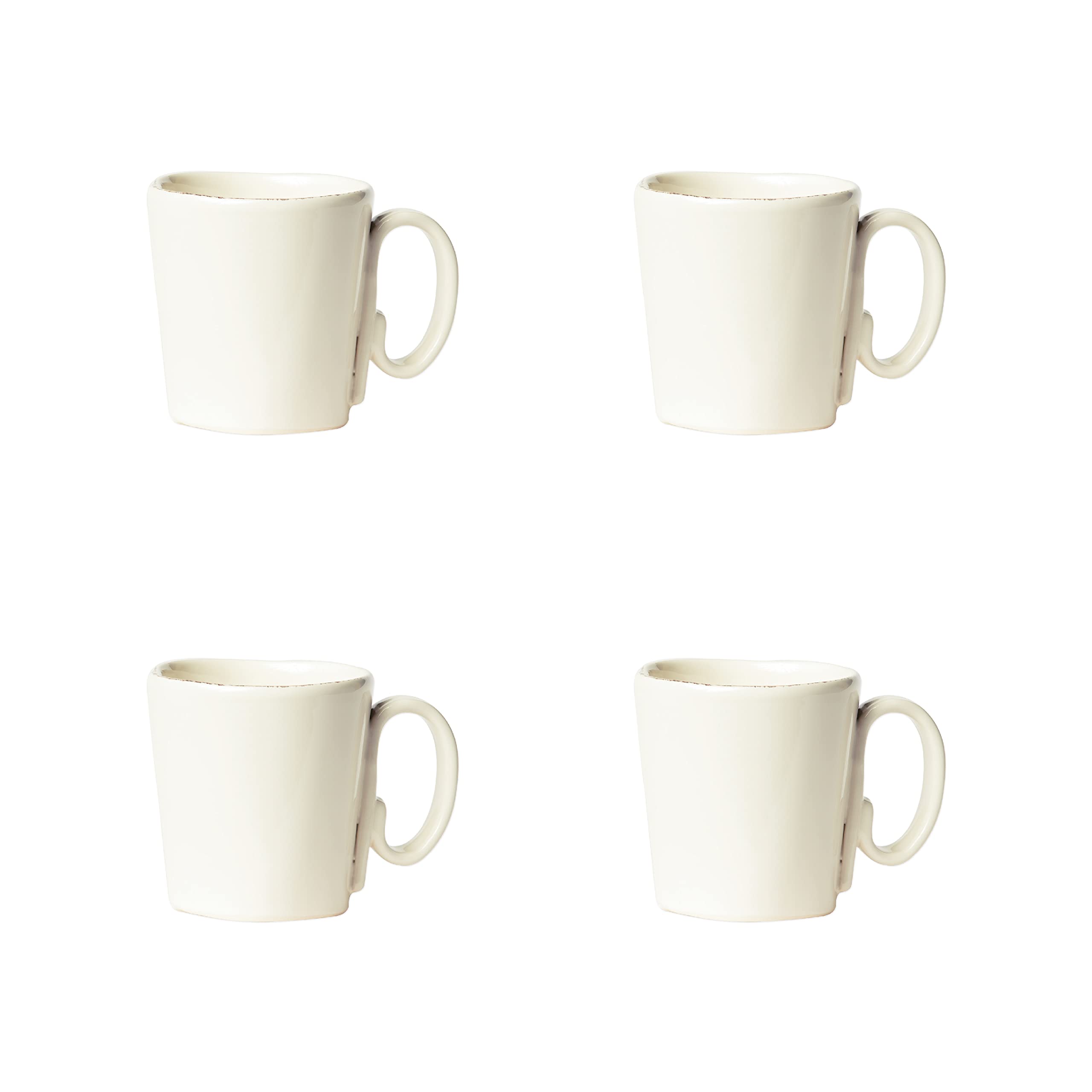 Vietri Lastra Linen 12oz Stoneware Coffee Mugs Set of 4 - 4