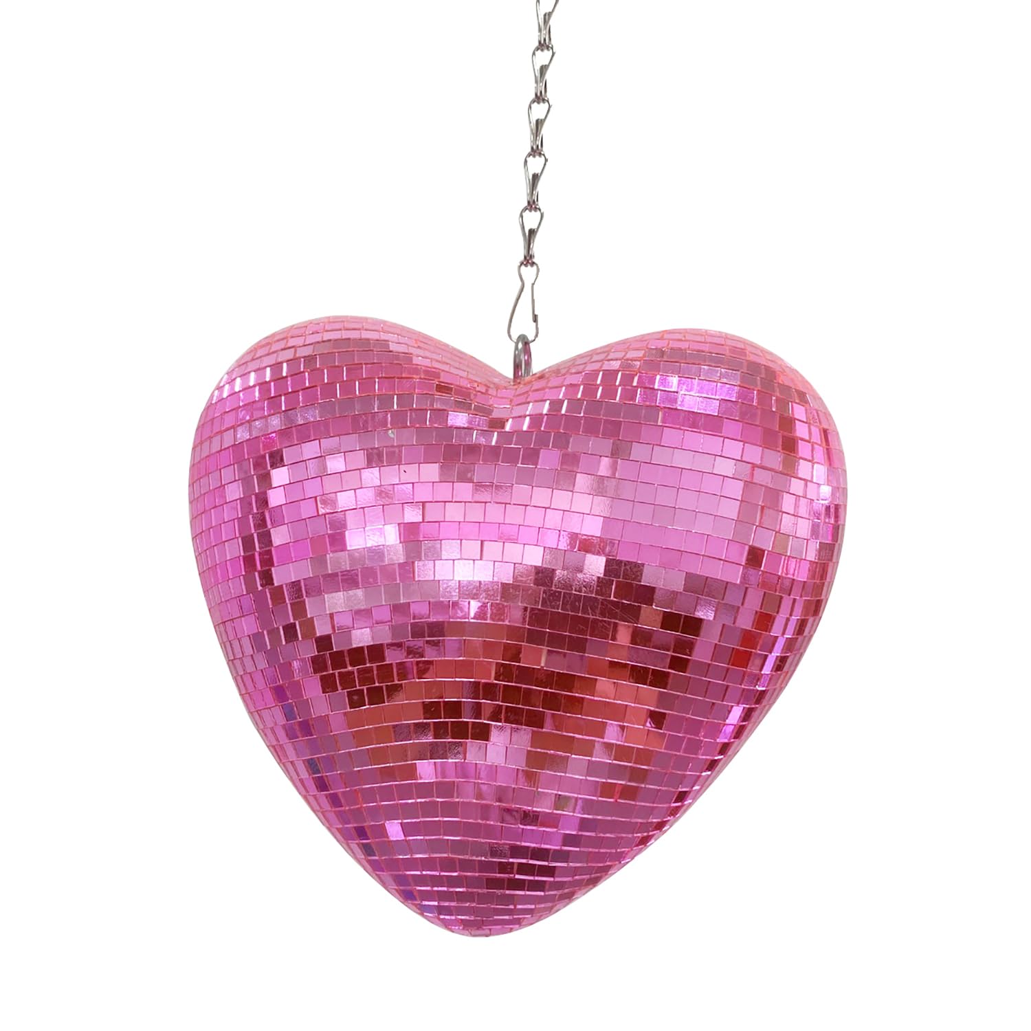 6 Inch Pink Heart Shaped Disco Ball - Handmade Mirror Party Decor for Weddings, Christmas, Room & Garden - Retro Reflective Disco Ball Ornament for Dance Parties, Home Decor & Special Events