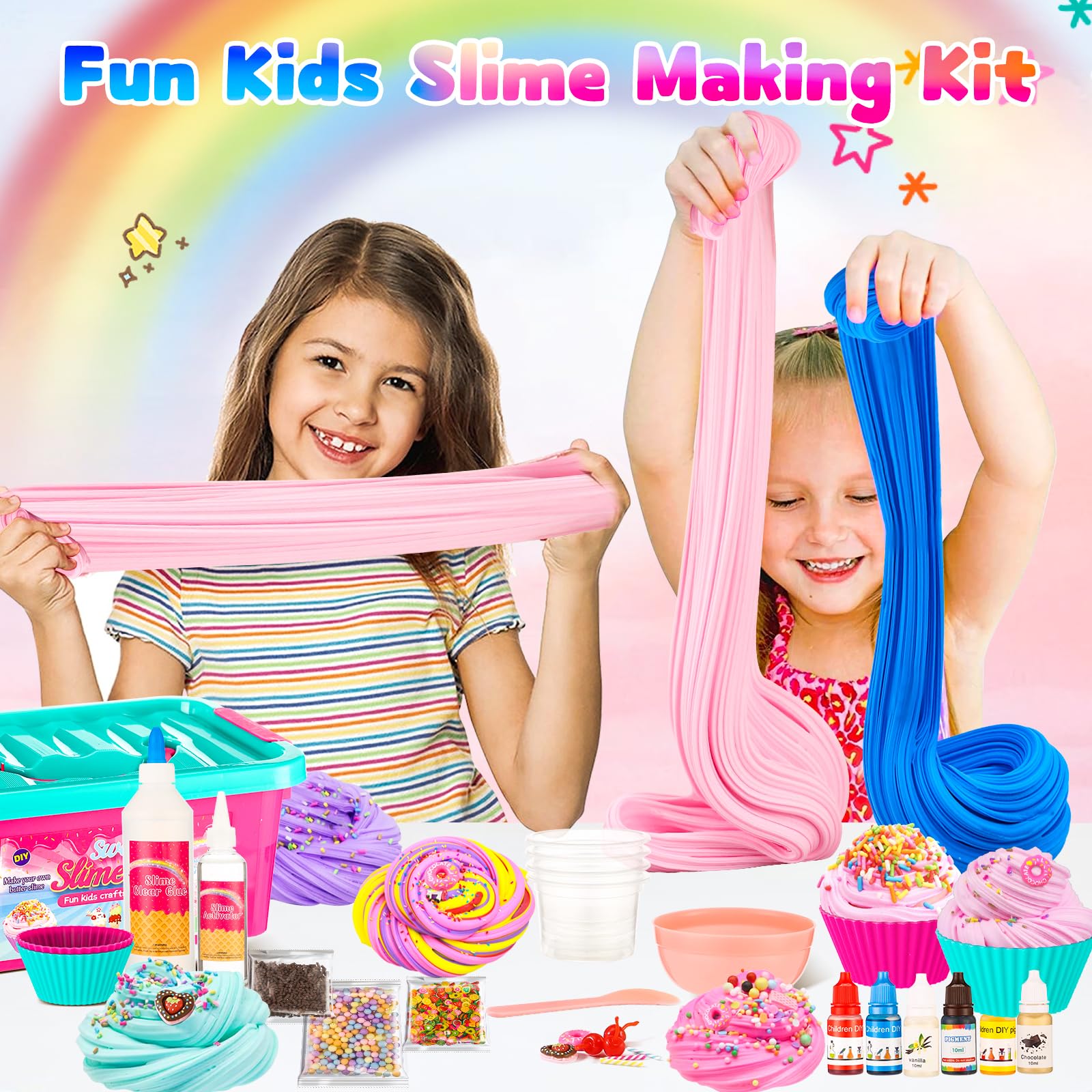 DIY Sweets Slime Kit for Kids - Make Cake, Ice Cream, Butter, Cloud & Fluffy Slime | Creative Arts & Crafts Toy for Girls Ages 8-12 | Fun Birthday Party Favors & STEM Learning Activity Gift | Perfect for Playdates, Sleepovers & Sensory Play