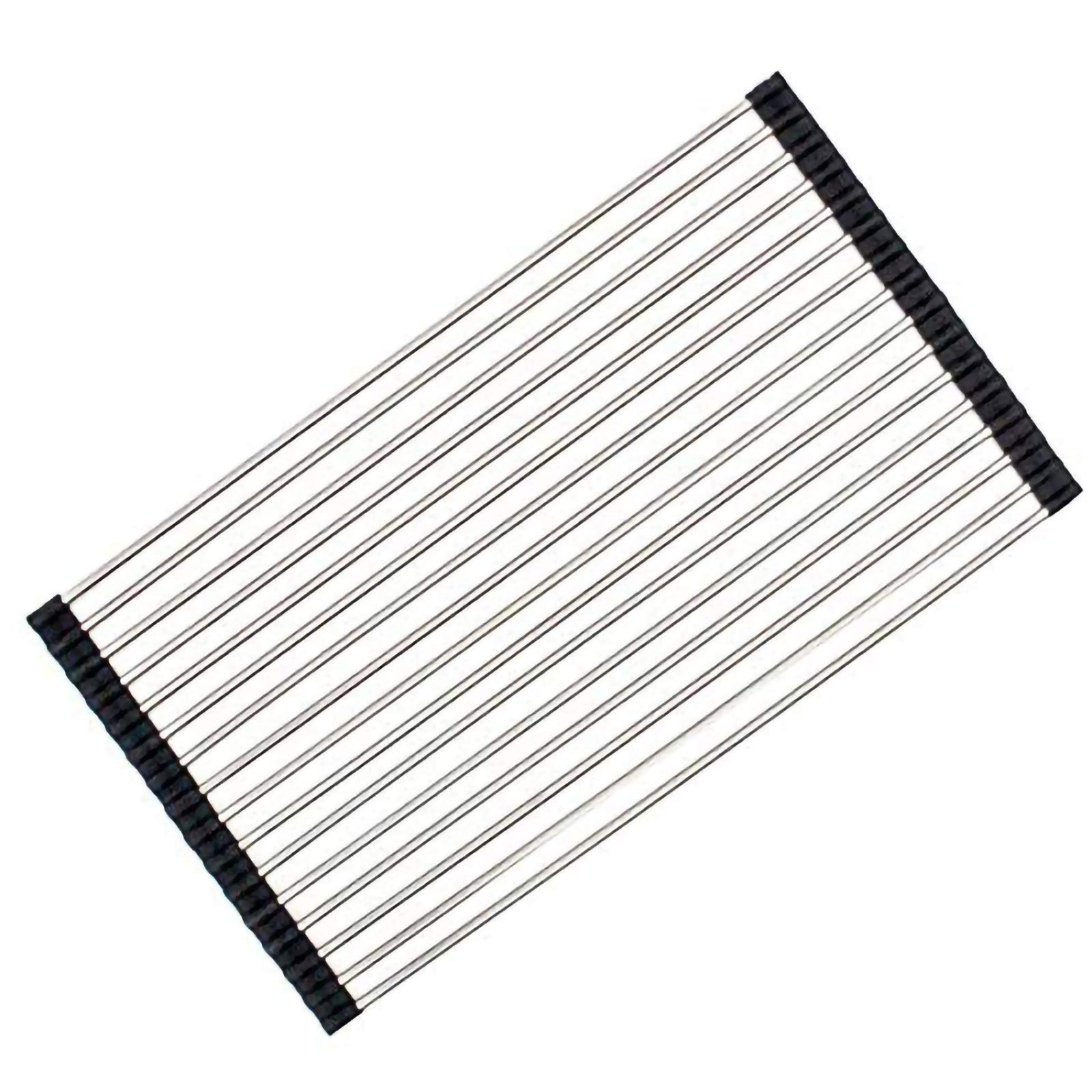 Ahyuan Foldable Over The Sink Dish Drying Rack - Portable Roll Up Kitchen Dish Drainer for Counter Space Saving - Black 20.5