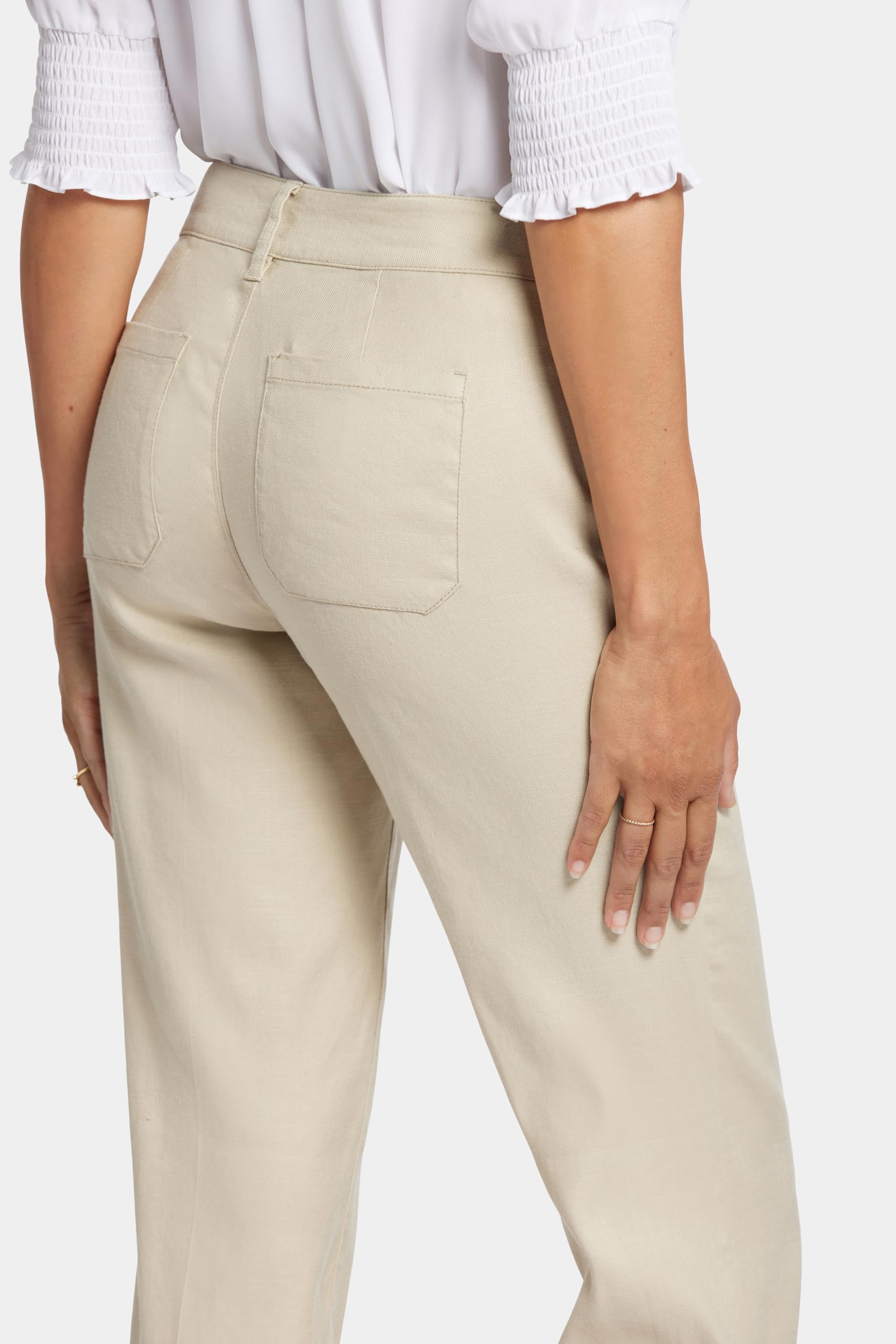 NYDJ Women's Stretch Linen Pants - Comfortable Slim Fit Trousers for Work, Office & Casual Wear | Breathable Summer Pants for Women
