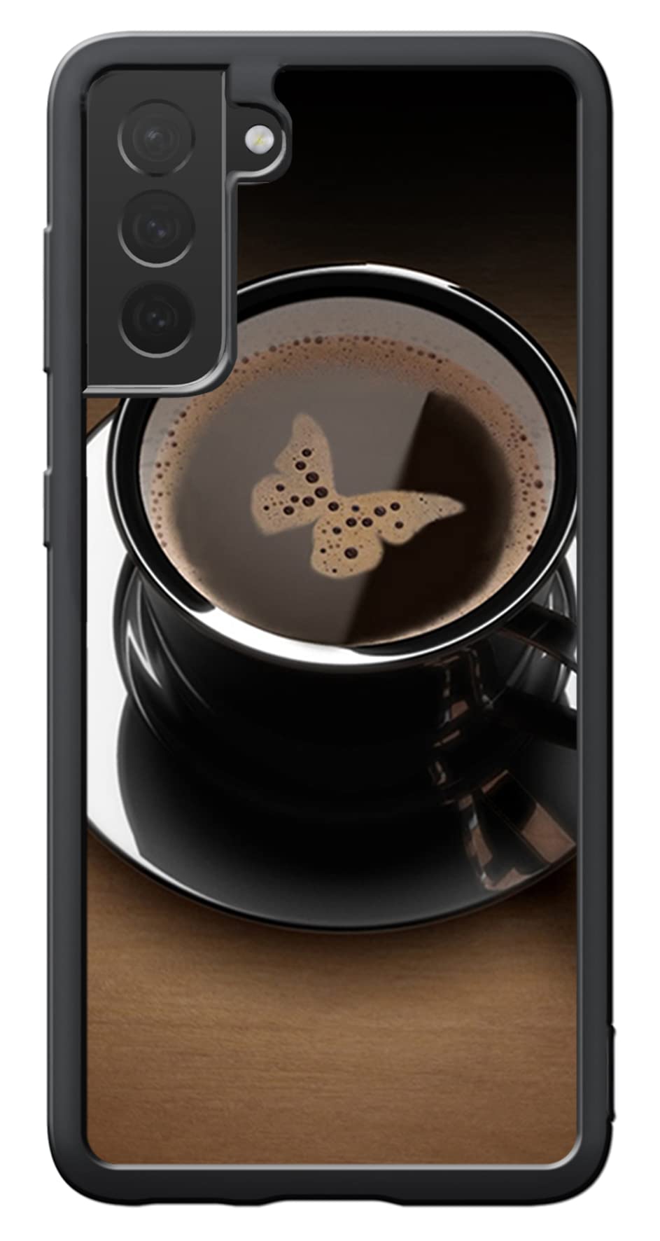 Shockproof Samsung Galaxy S21 Case with Butterfly Coffee Pattern - Soft TPU Protective Phone Cover for Impact Absorption - Perfect for Daily Use, Travel & Outdoor Activities