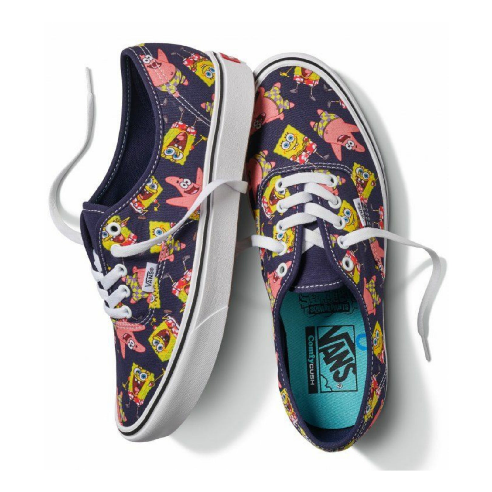 Spongebob Squarepants x Vans Comfycush Authentic Aloha Sneakers - Lightweight Comfortable Slip-On Shoes for Men & Women - Perfect for Casual Wear, Beach Outings, and Summer Fashion