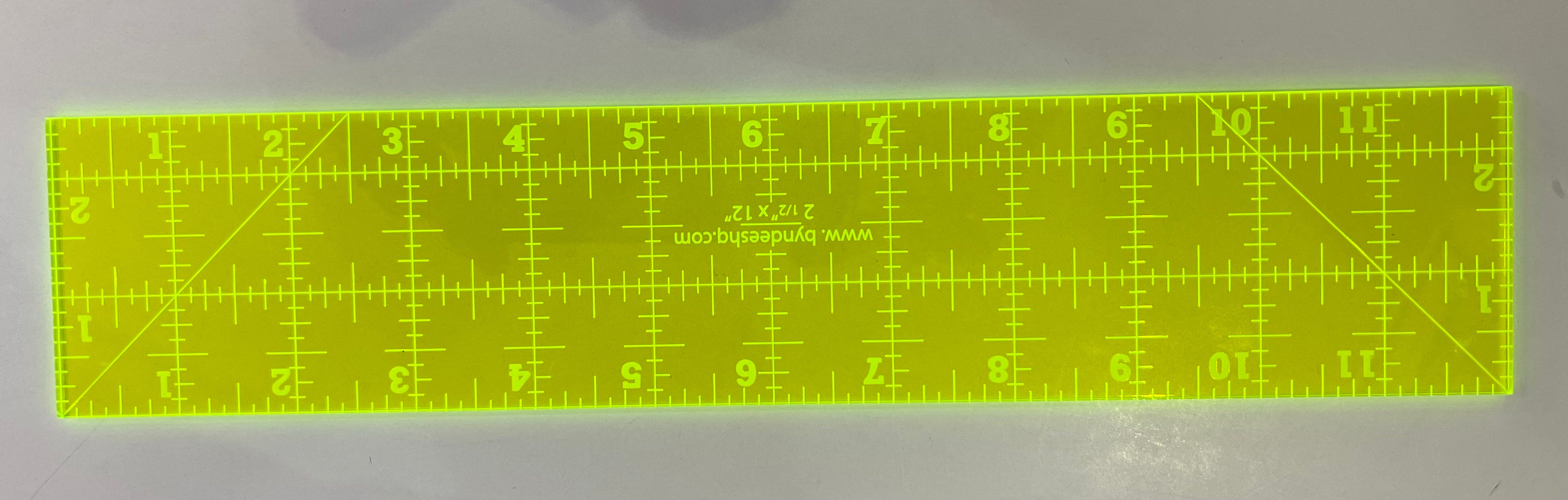 2.5 x 12 Inch Square Ruler - Precision Measuring Tool for Quilting, Sewing, Woodworking & DIY Crafts