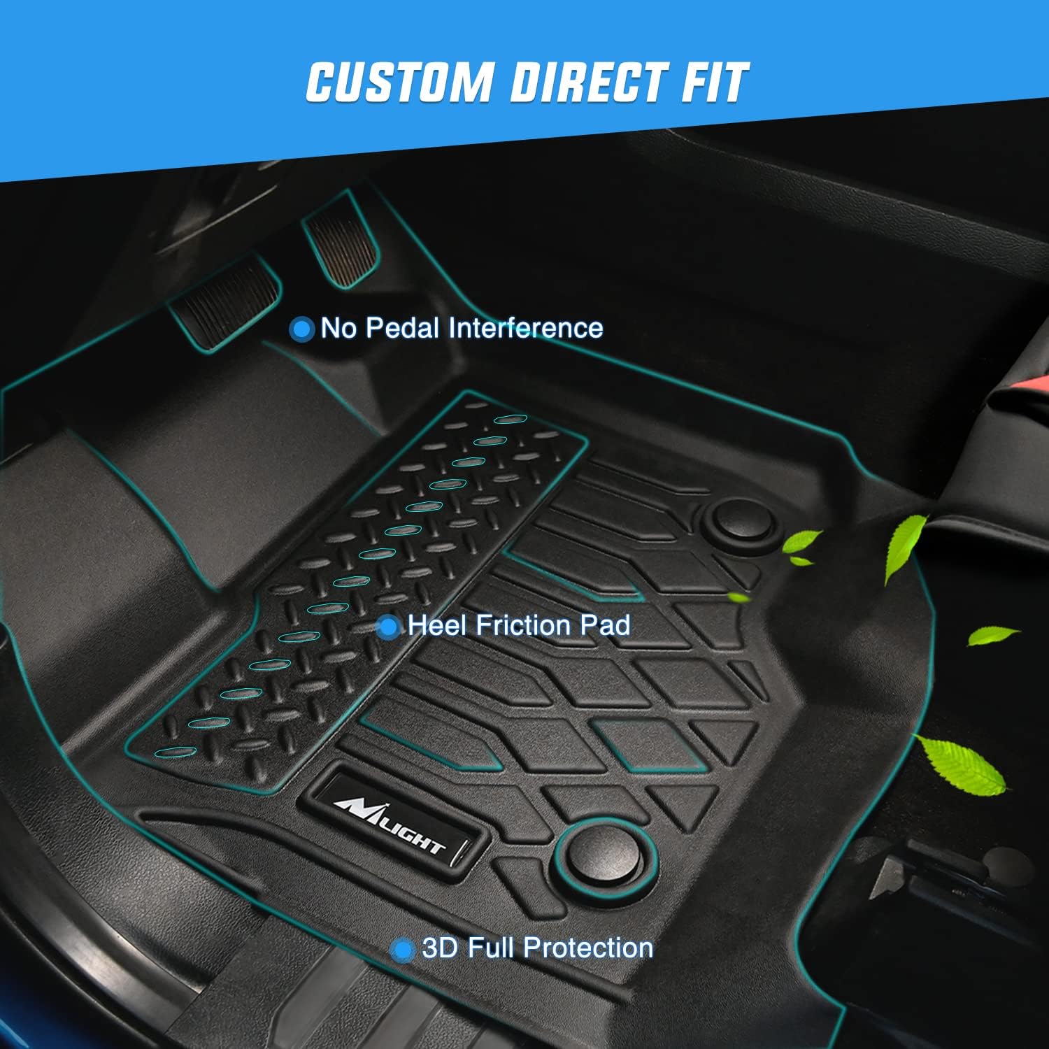 Premium TPE Floor Mats for 2020-2025 Ford Escape Hybrid - All-Weather Protection, Custom Fit Car Floor Liners for SUV, Truck & Crossover - Perfect for Road Trips, Commuting & Family Adventures