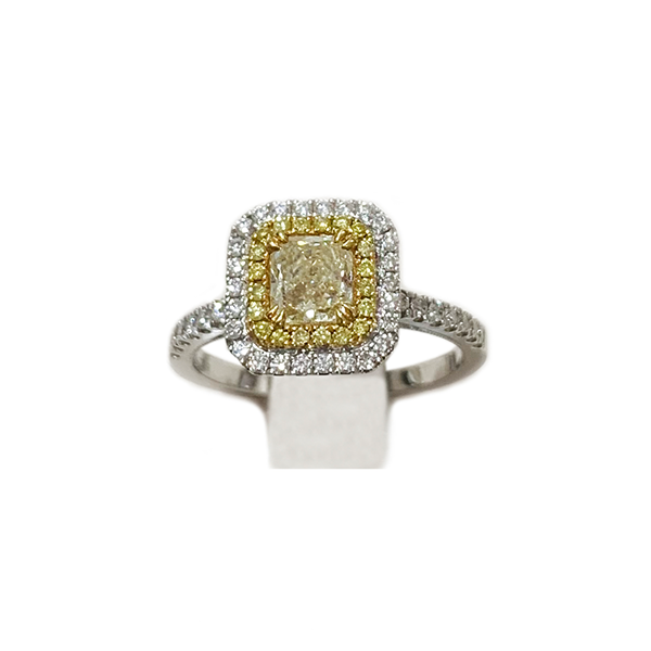 18K Two-Tone Yellow Diamond Ring for Women - Elegant Wedding, Engagement & Anniversary Jewelry Gift - Perfect for Special Occasions & Everyday Luxury