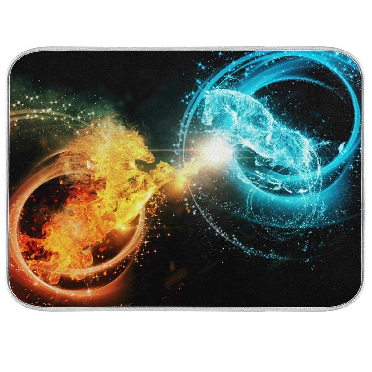 Premium Microfiber Dish Drying Mat - Super Absorbent, Non-Slip Kitchen Counter Mat (16
