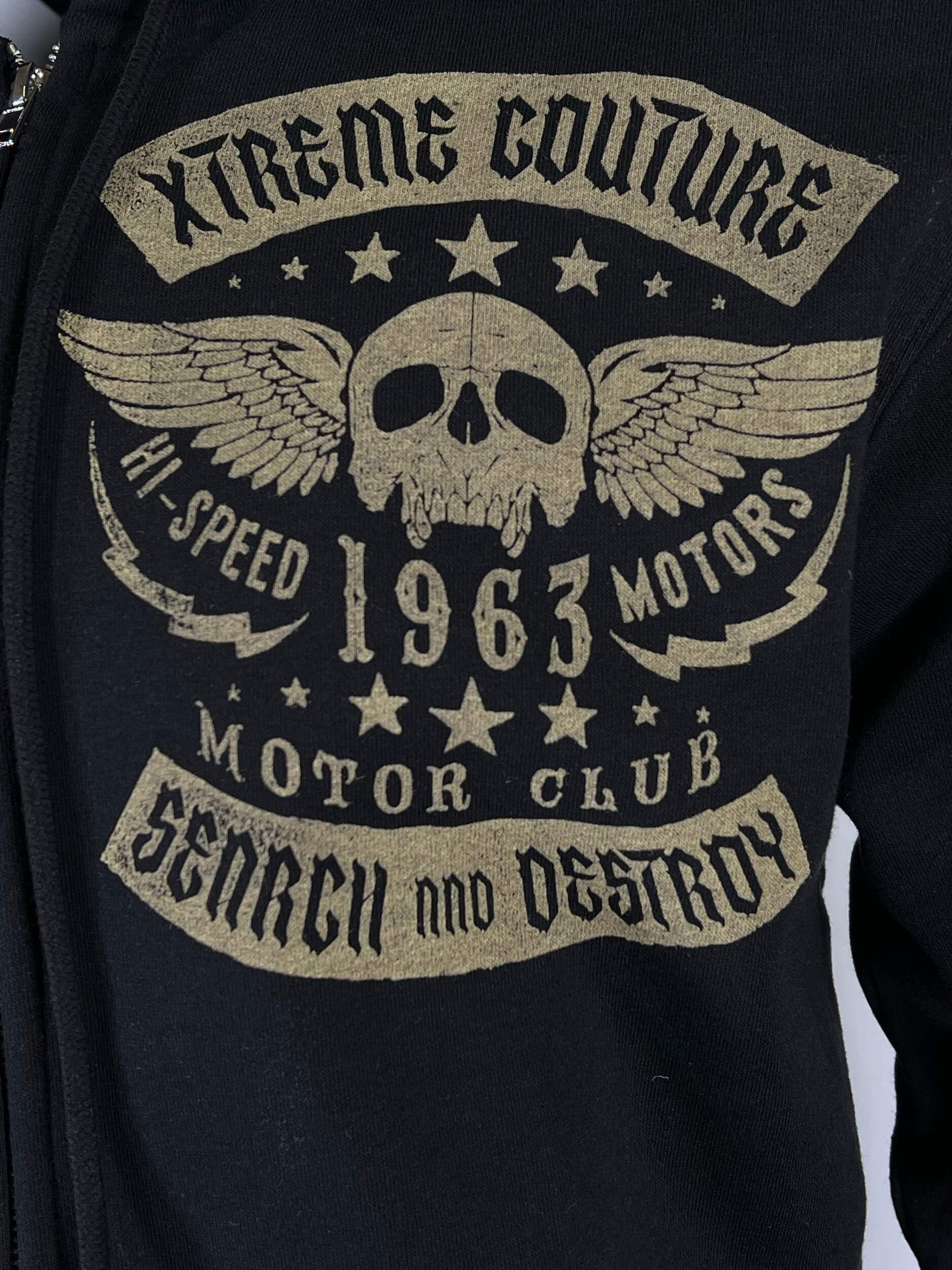Xtreme Couture by Affliction Men's Faded Iron Black Hoodie - Size S | Premium Streetwear for Gym, Casual Wear & Outdoor Activities