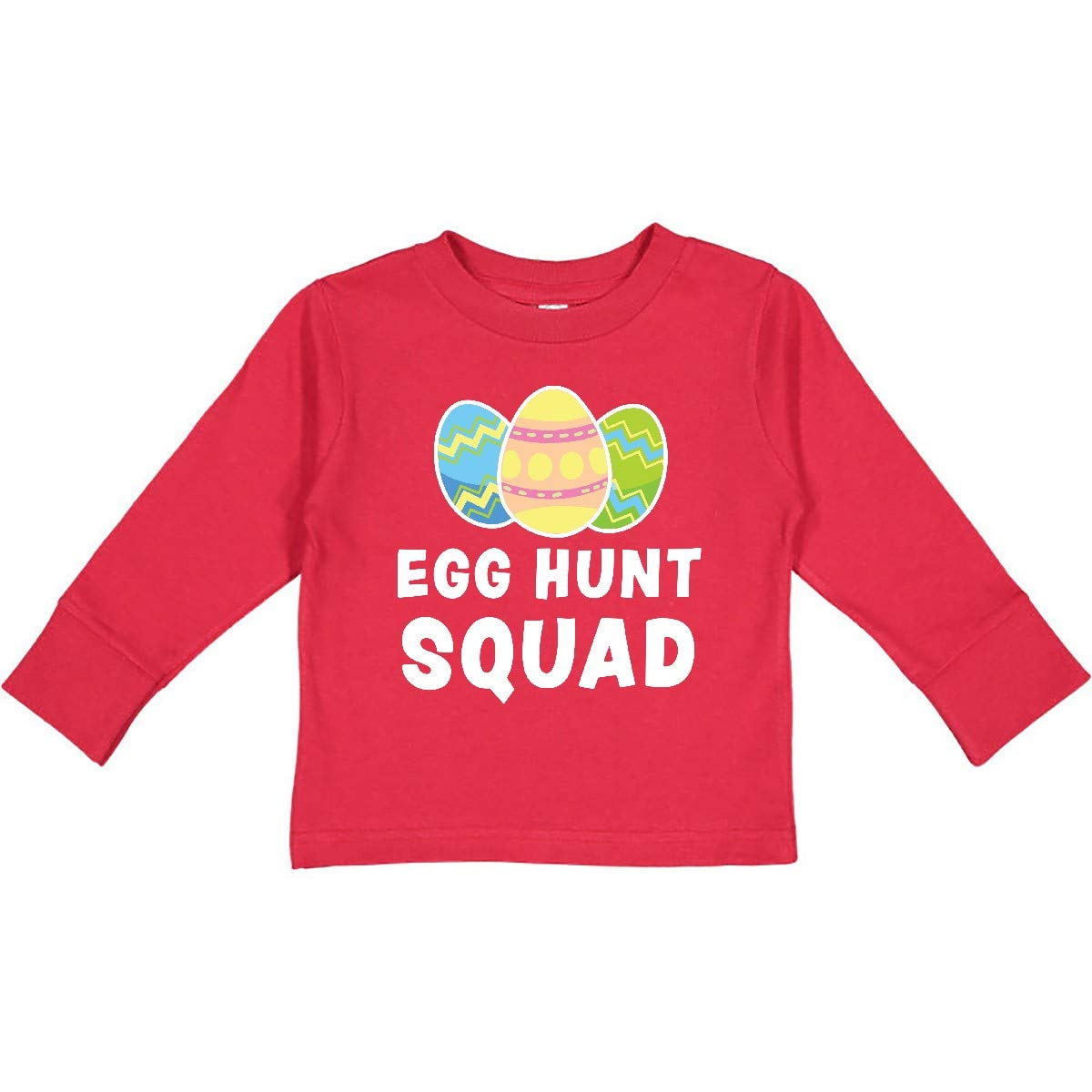 Inktastic Egg Hunt Squad Easter Eggs Toddler Long Sleeve T-Shirt - Cute Easter Outfit for Boys & Girls, Holiday Family Matching Tee