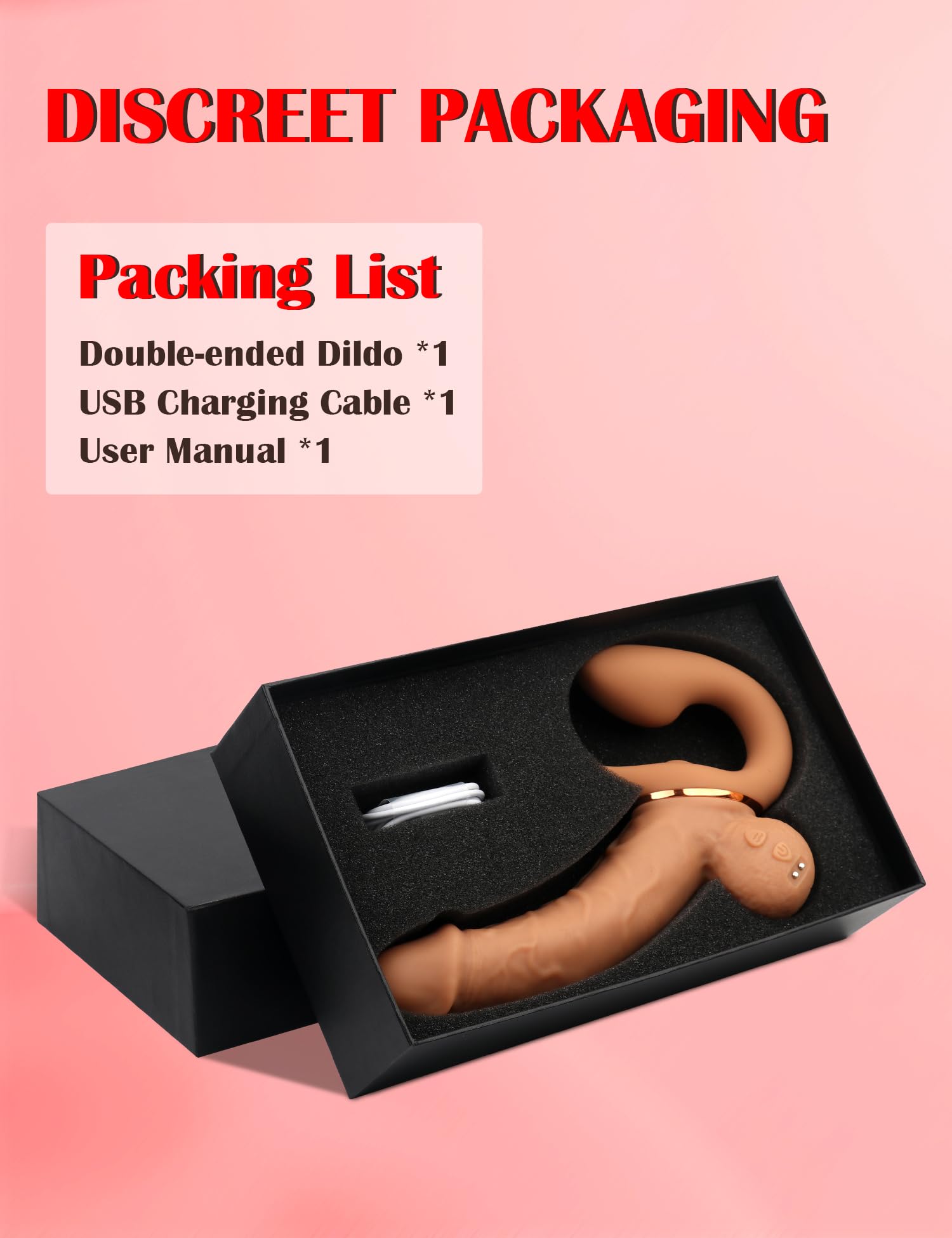 Realistic Strapless Strap-On Dildo with 9 Vibration Modes - G-Spot & Clit Stimulator, Double-Ended Vibrating Butt Plug for Women & Lesbian Couples | Adult Sex Toy for Solo Play & Partnered Intimacy