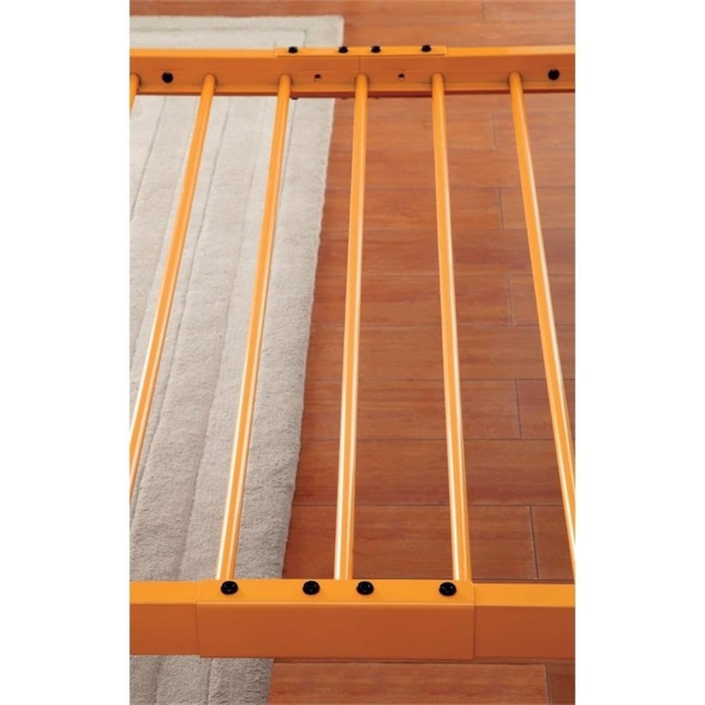 Roseberry Kids Modern Non-Recycled Steel Metal Platform Full Bed Frame - Orange Color Sturdy Durable Design for Children's Bedroom, Playroom or Guest Room