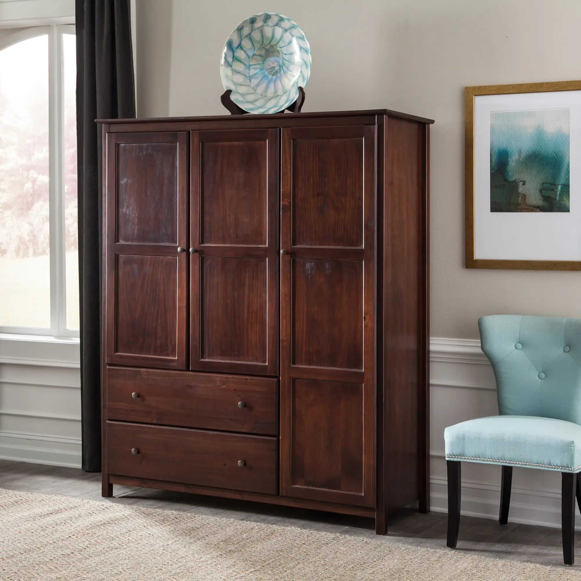 3-Door Shaker Style Wardrobe Closet - Modern Storage for Bedroom, Living Room & Office Organization