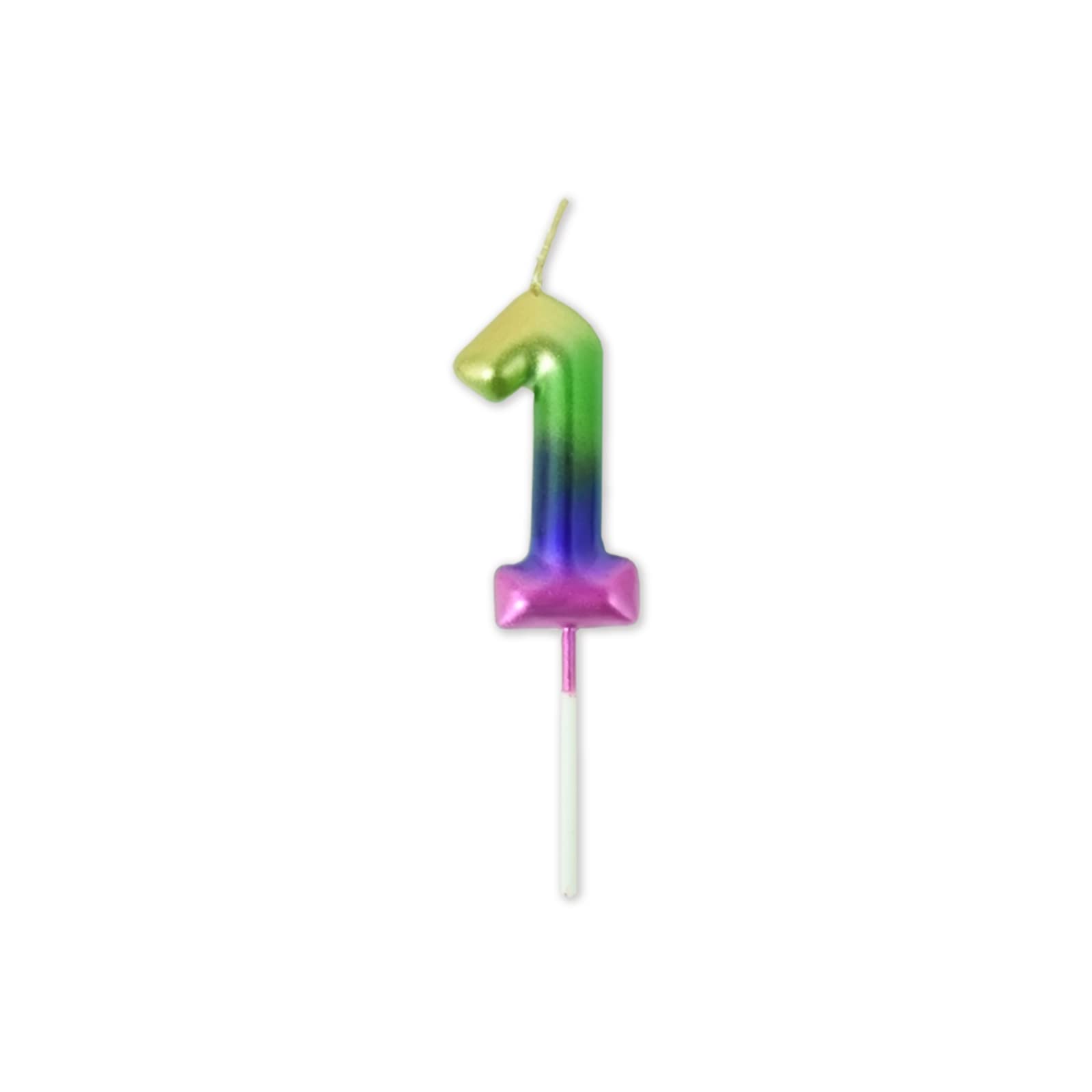 Rainbow Birthday Candles - Gradient Color Cake Toppers for Kids & Adults Parties - Number 0 for Celebrations