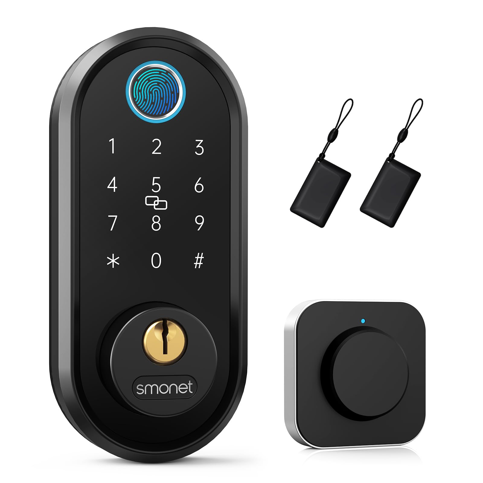 SMONET WiFi Smart Lock - Keyless Entry Fingerprint Door Lock with Biometric Scanner, Smartphone App Control, Auto Lock, Bluetooth & Alexa Compatible - Perfect for Home Security & Smart Home Automation