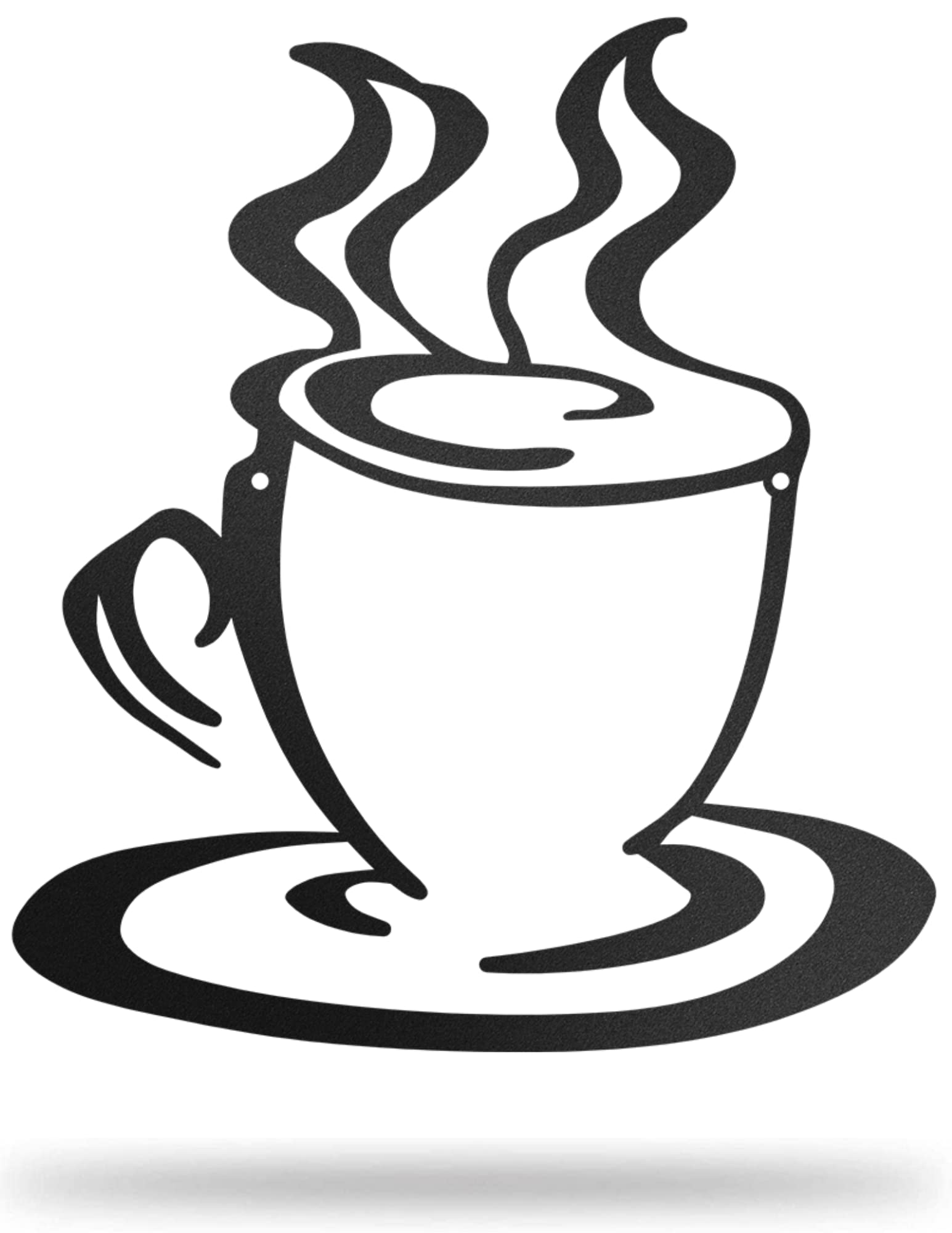 Redline Steel Teacup Coffee Cup Wall Decor - American Made Black Metal Wall Art for Living Room, Bedroom & Porch - Kitchen Themed Home Decor - Perfect for Coffee Lovers & Farmhouse Style Interiors