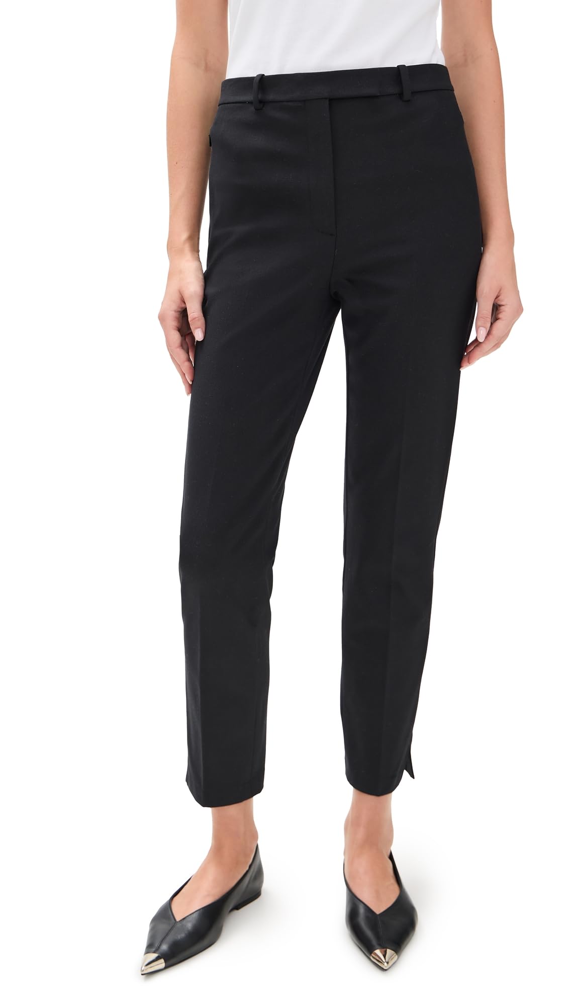 Theory Women's High Waisted Taper Pants - Slim Fit Office Trousers for Professional Workwear & Business Casual Outfits