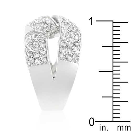 Elegant Cubic Zirconia Knot Ring - Sterling Silver Adjustable Promise Ring for Women - Perfect for Anniversary, Engagement, Valentine's Day & Special Occasions