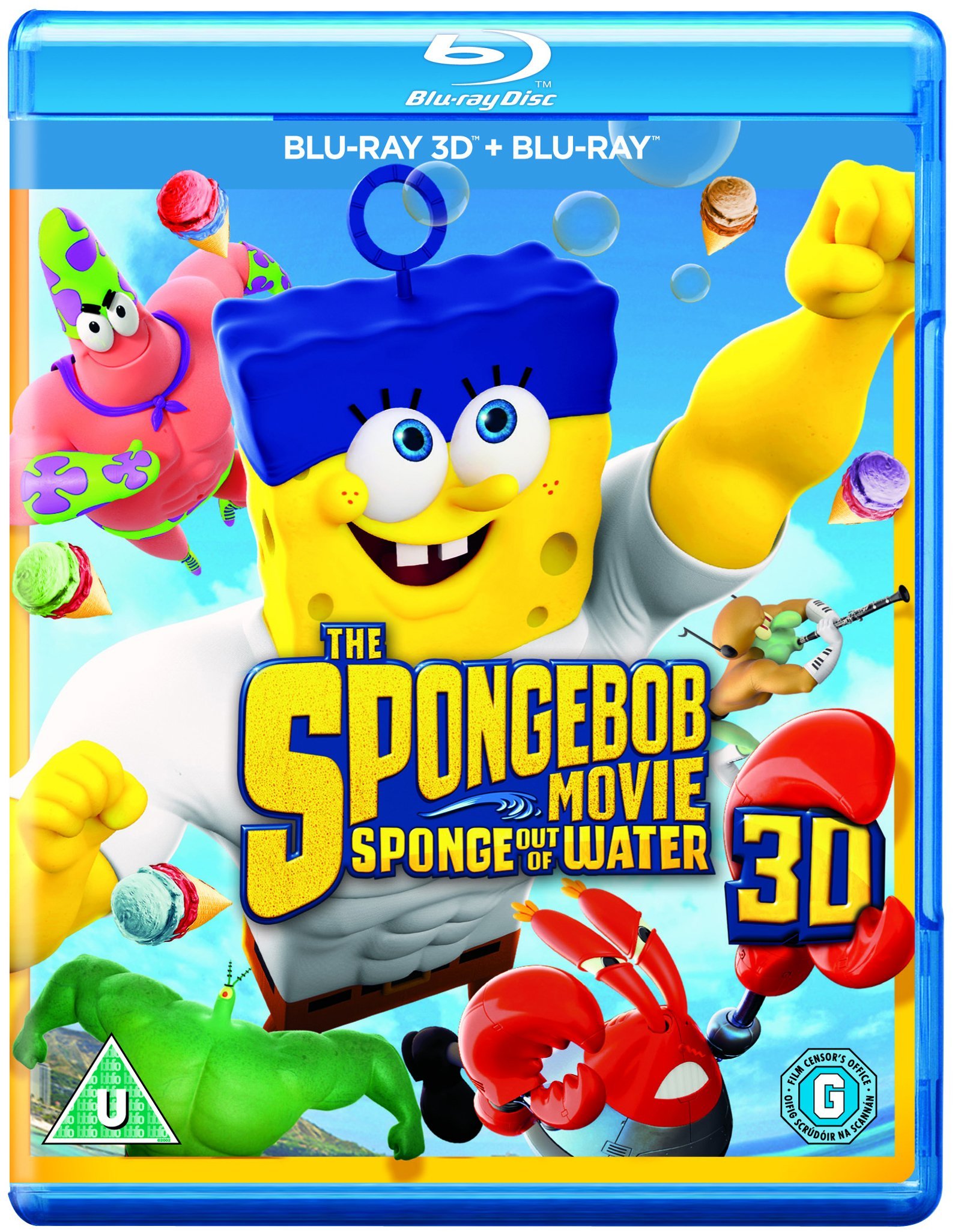 SpongeBob Movie: Sponge Out of Water Blu-ray 3D + Blu-ray Combo Pack (Region Free) - Family Movie Night, Kids Entertainment, 3D Animation Film