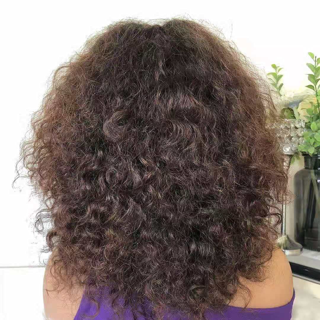 Glueless Curly Bob Human Hair Wig with Bangs - Brazilian Remy Hair 150% Density Deep Wave Wigs for Women | No Lace Scalp Top, Full Machine Made, 10