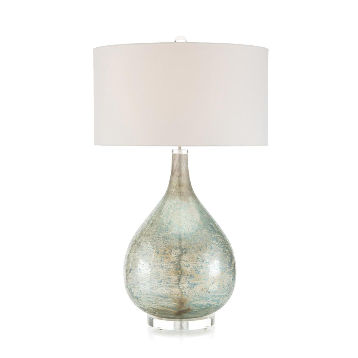Abyss Blue Table Lamp - Modern LED Nightstand Light with Clear, Gold, Silver & White Finish | Perfect for Bedroom, Living Room & Office Decor