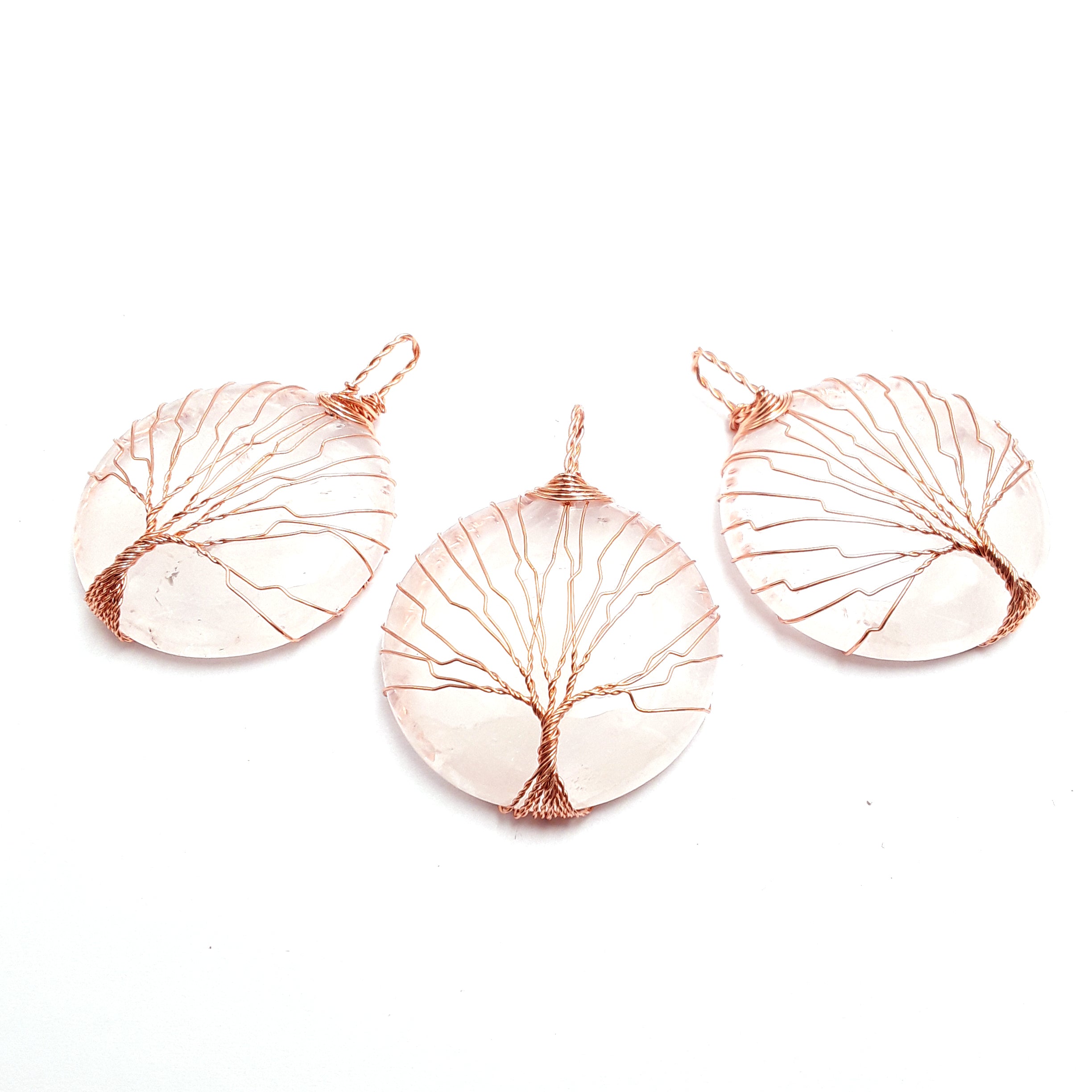 40mm Clear Quartz Tree Pendant with Copper Wire Wrap - Healing Crystal Jewelry for Meditation, Reiki & Spiritual Gifts