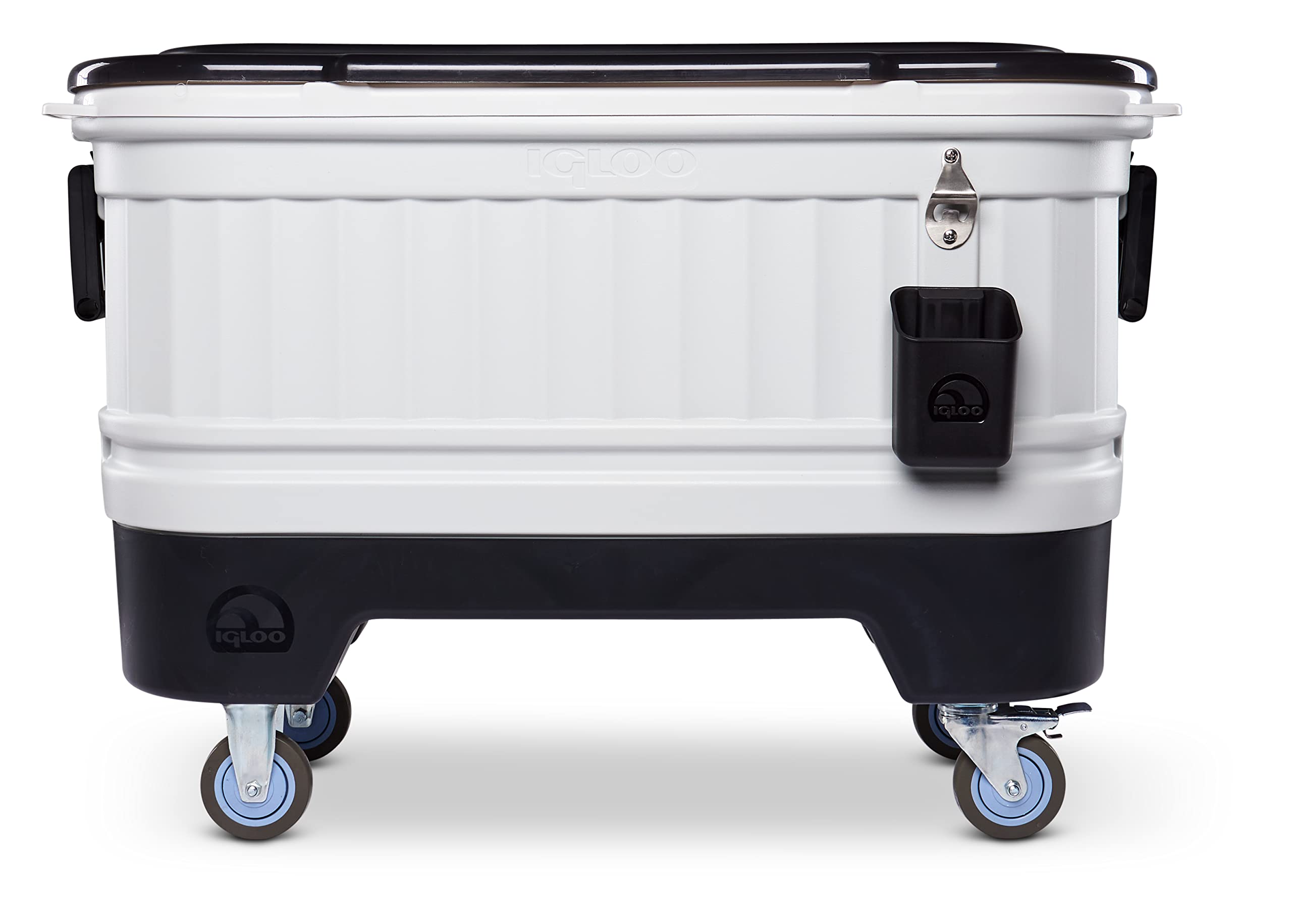 Igloo 125 Qt Party Bar Rolling Cooler with Bottle Opener & Catch Bins - Portable Ice Chest for Outdoor Events, Camping, Beach & Tailgating