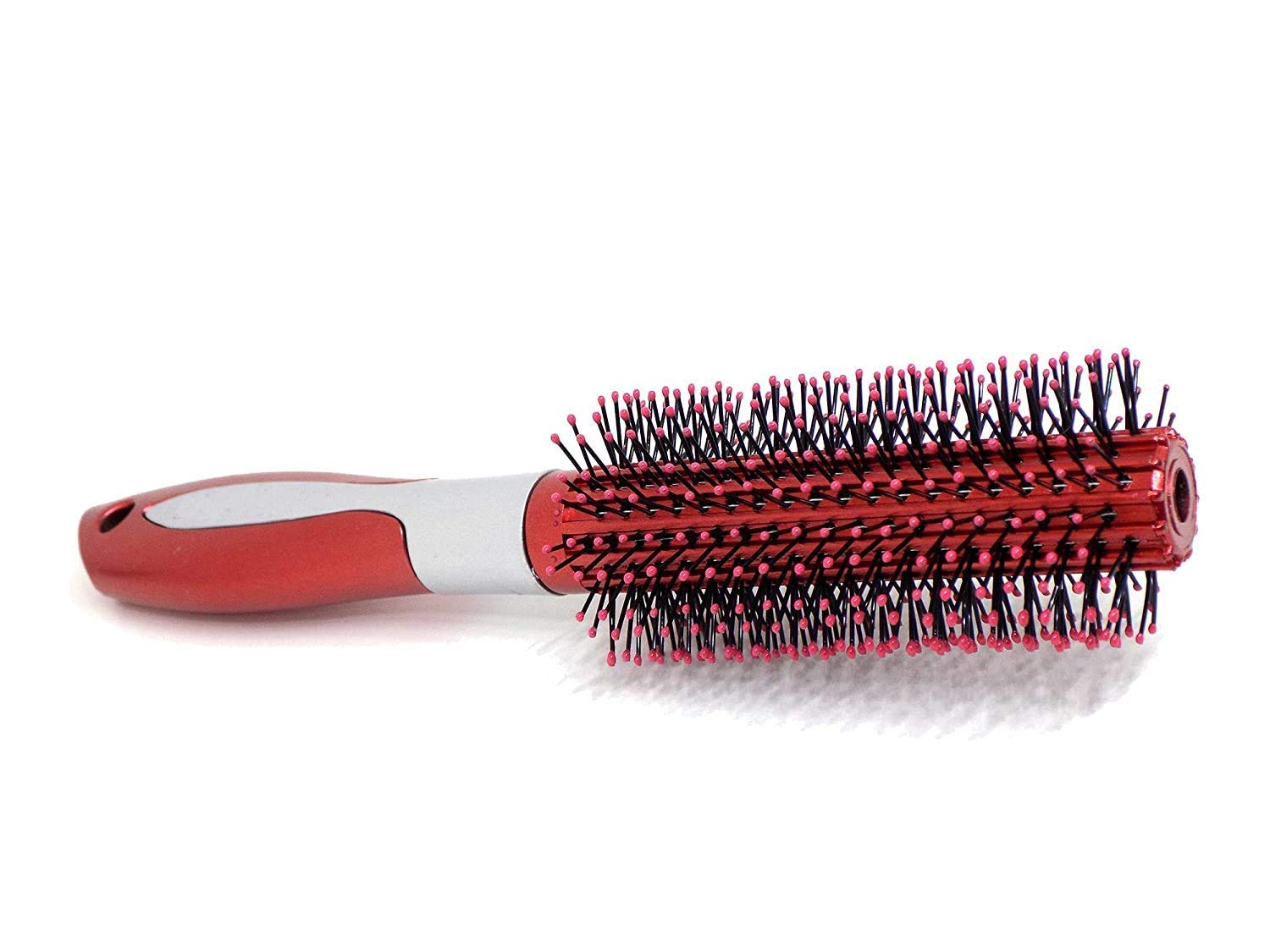 APOEM Round Hair Comb Brush with Soft Nylon Bristles for Girls & Boys - Detangling & Styling Brush for Home & Salon Use - Multi Color (Pack of 1) - Perfect for Daily Hair Care, Smoothing & Volume Styling