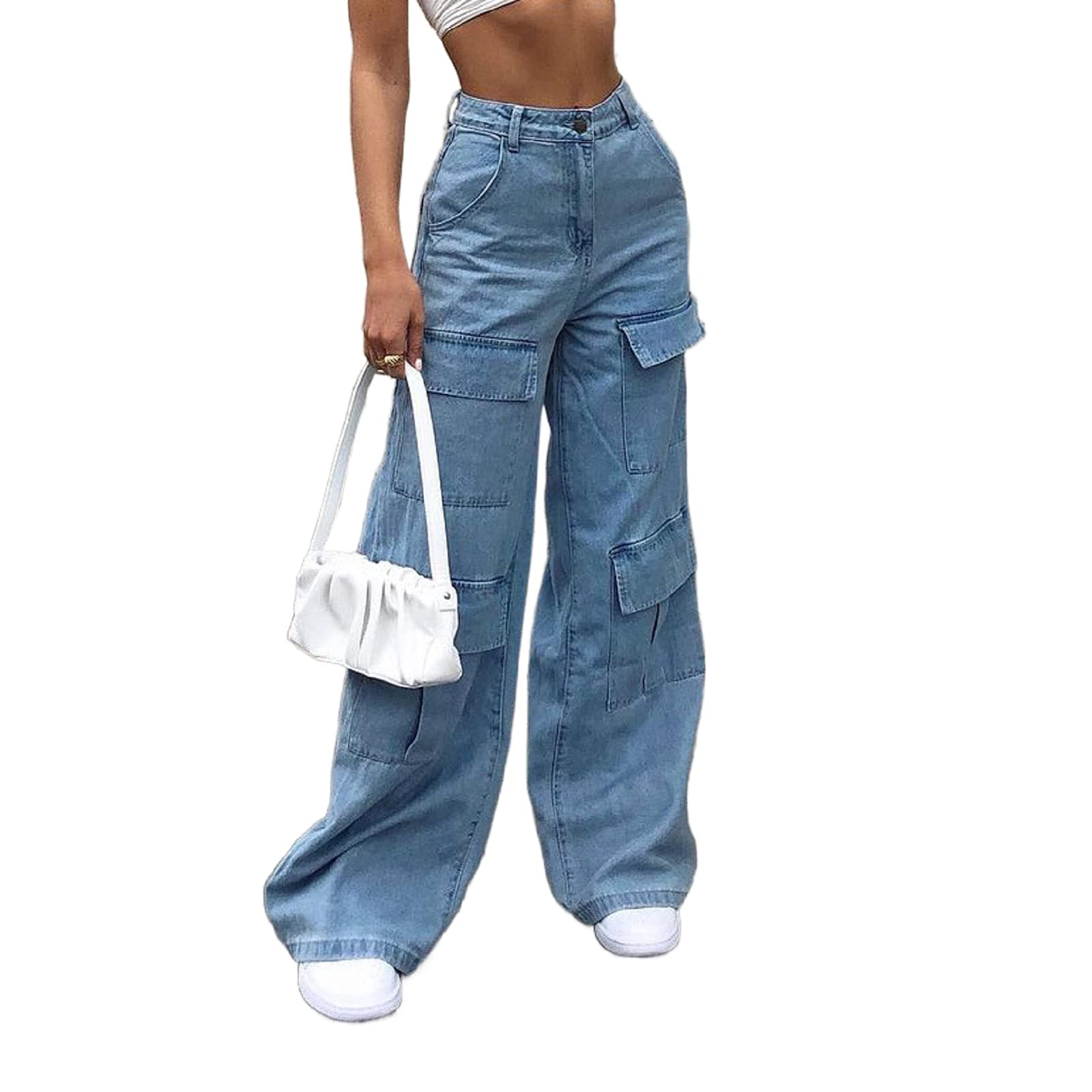 Women's High Waist Wide Leg Straight Denim Jeans - Loose Fit Casual Baggy Trousers for Y2K Streetwear Fashion | Perfect for Everyday Wear, Office Outfits & Trendy Street Style