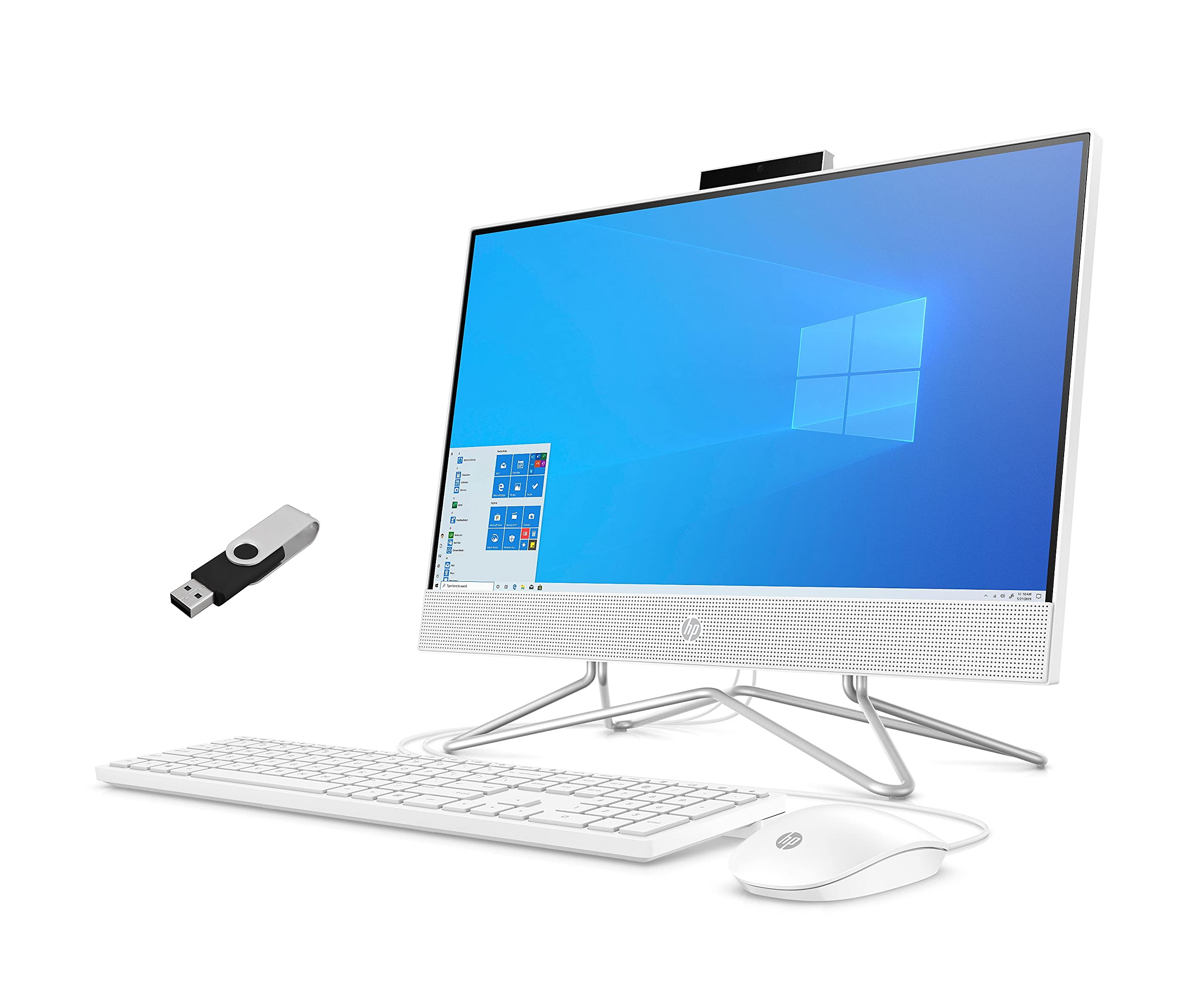 HP 2022 22-inch FHD All-in-One Desktop Computer with Intel Celeron J4025 | 12GB DDR4 RAM | 256GB SSD + 1TB HDD | WiFi Bluetooth | Windows 11 Pro | Snow White | Perfect for Home Office, Online Learning & Small Business Use