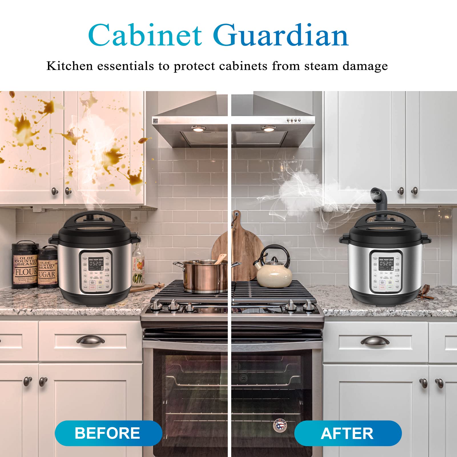 GXF Silicone Steam Release Diverter for Instant Pot DUO/DUO Plus/Smart Cooker - Black Kitchen Accessory Compatible with 3/5/6/8 Qt Models - Perfect for Safe Steam Venting & Pressure Cooking
