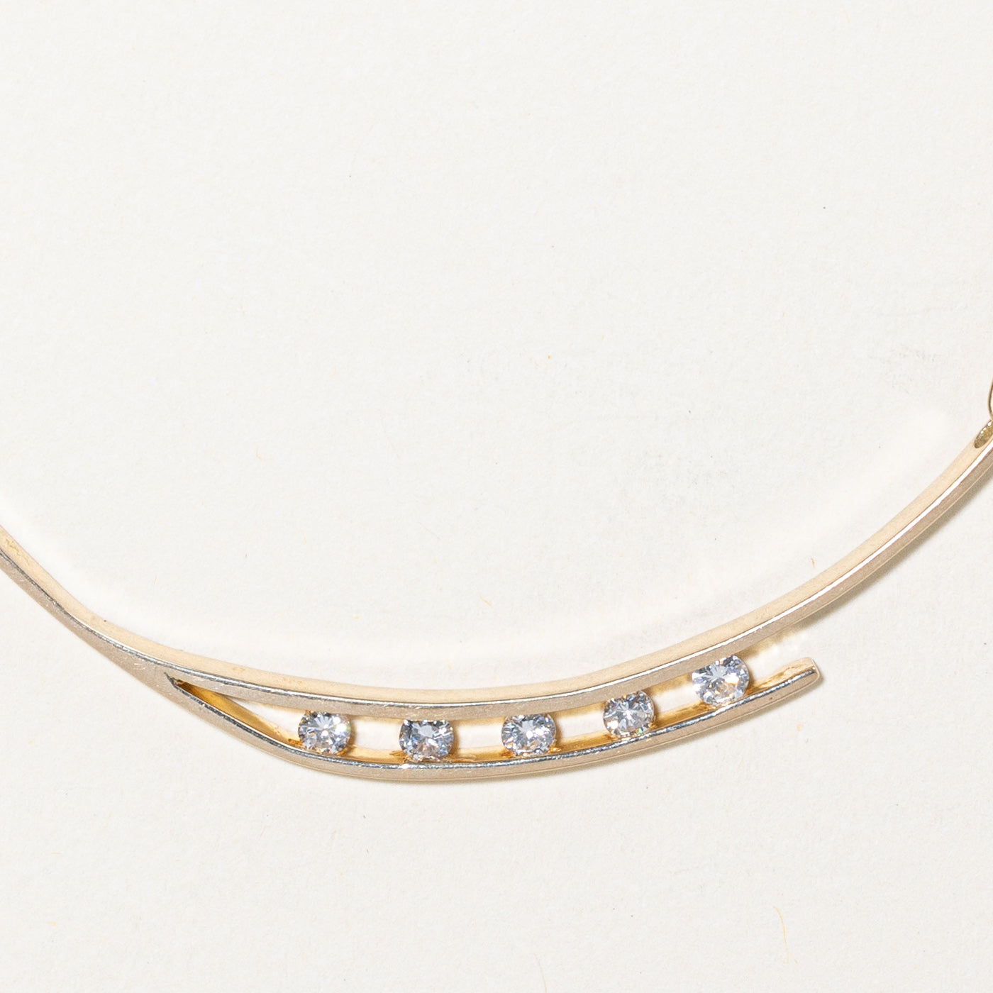 0.50ctw Tension Set Diamond Scoop Pendant Necklace - 15