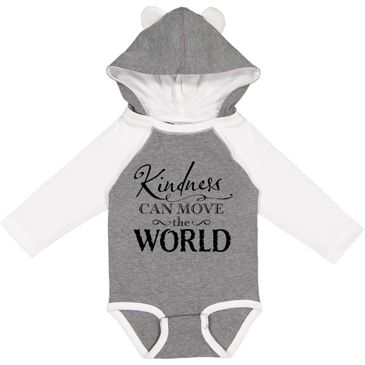 Inktastic Kindness Can Move The World Long Sleeve Baby Bodysuit - Soft Cotton Creeper for Newborns & Infants - Perfect for Family Photos, Holidays & Everyday Wear