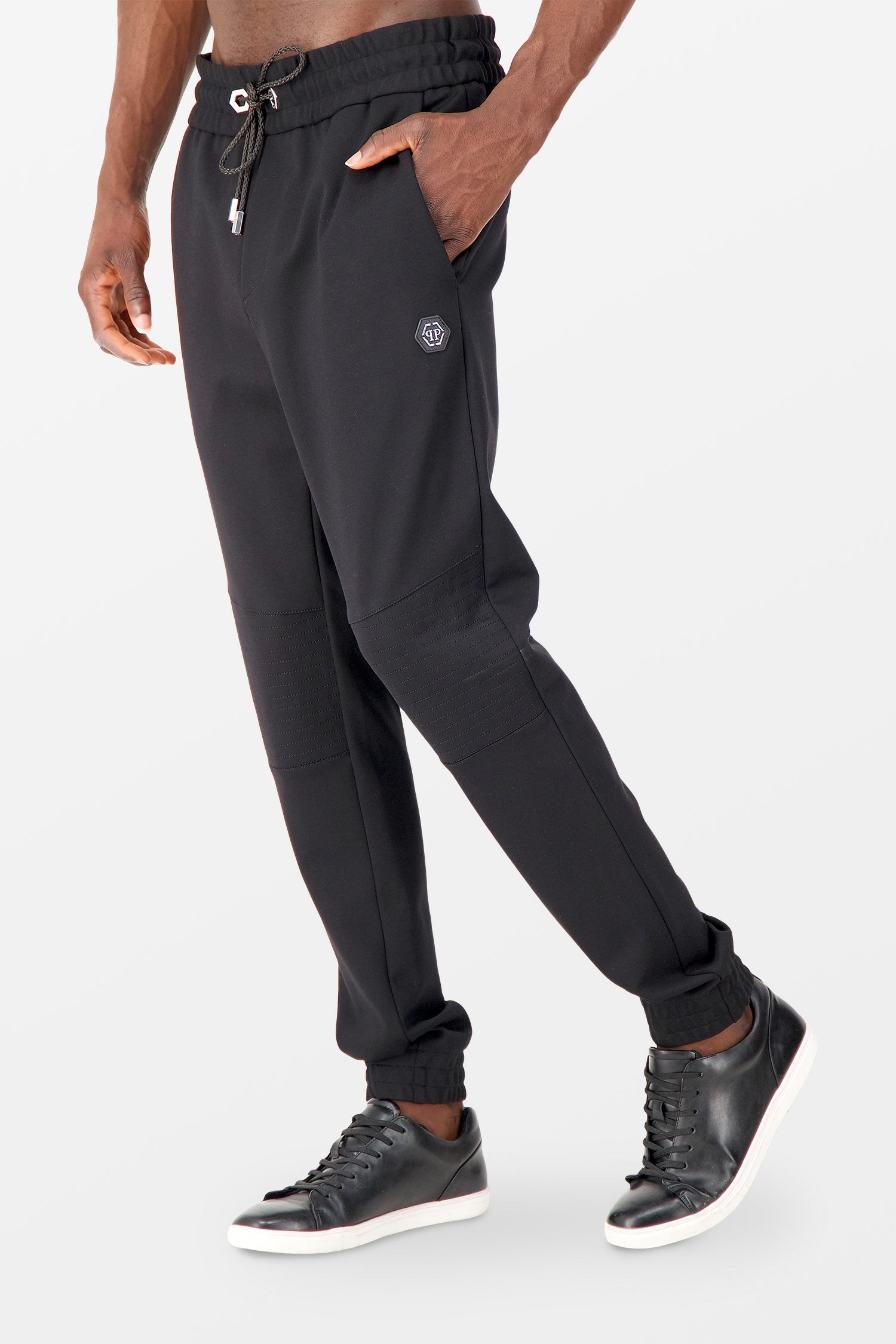 Philipp Plein Black Elegant Long Trousers for Women - High Waist Slim Fit Dress Pants for Office, Business & Evening Wear