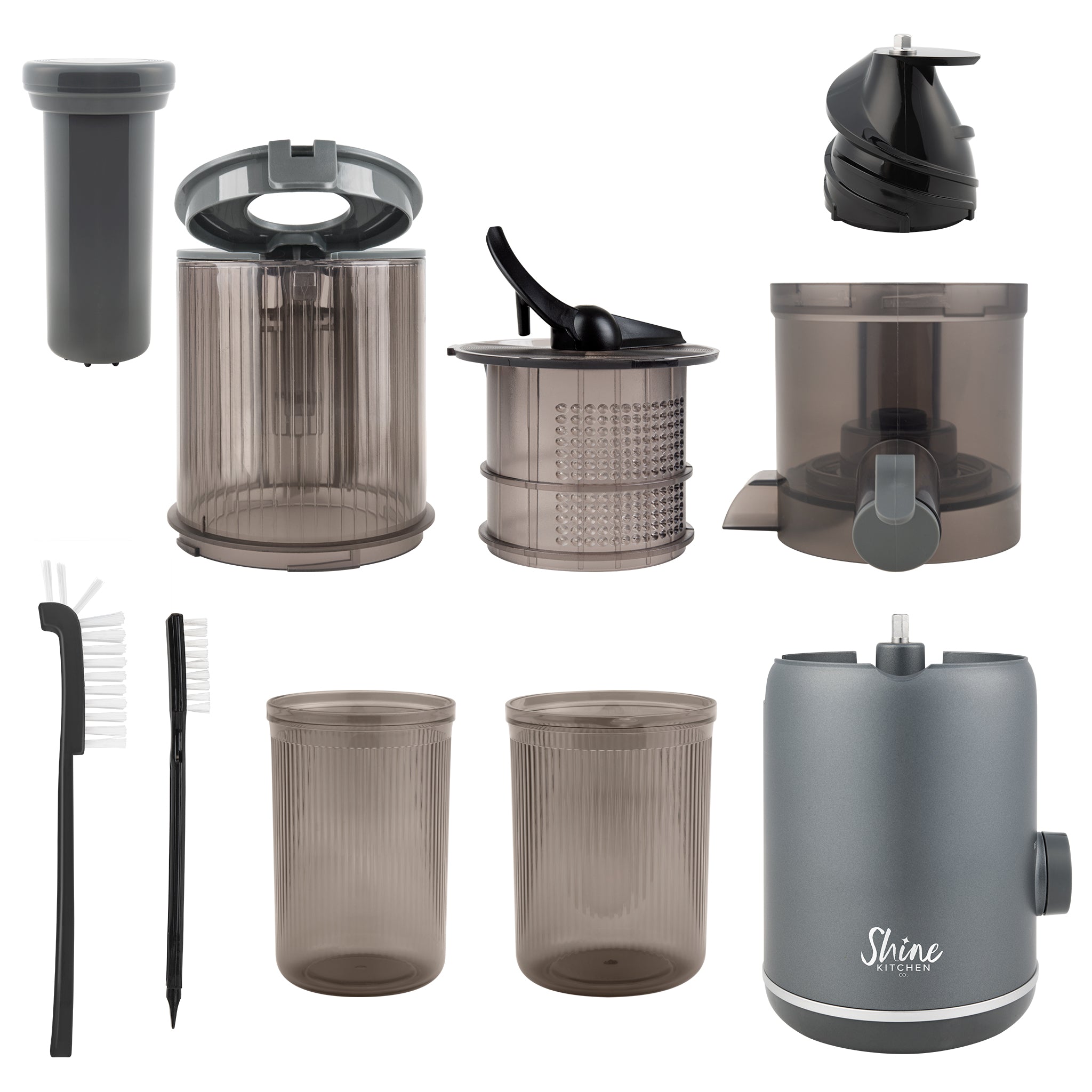 Shine Kitchen Co.® Multi Batch Compact Cold Press Juicer - Slow Masticating Juicer for Fruits & Vegetables - Perfect for Healthy Juicing at Home, Gym, or Office