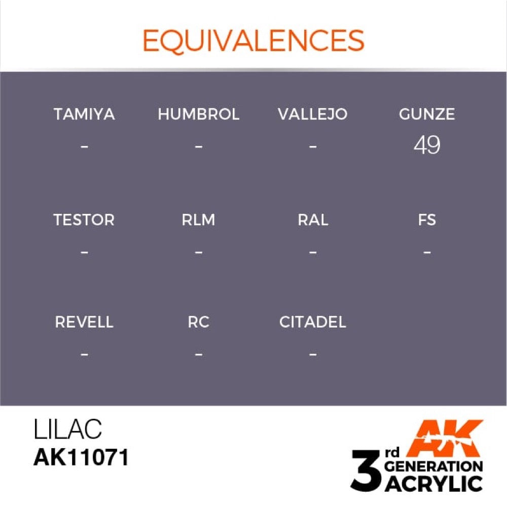 AK Interactive AK11071 Lilac Acrylic Paint - 17ml Bottle (3rd Generation) for Miniature Painting, Model Kits & DIY Crafts