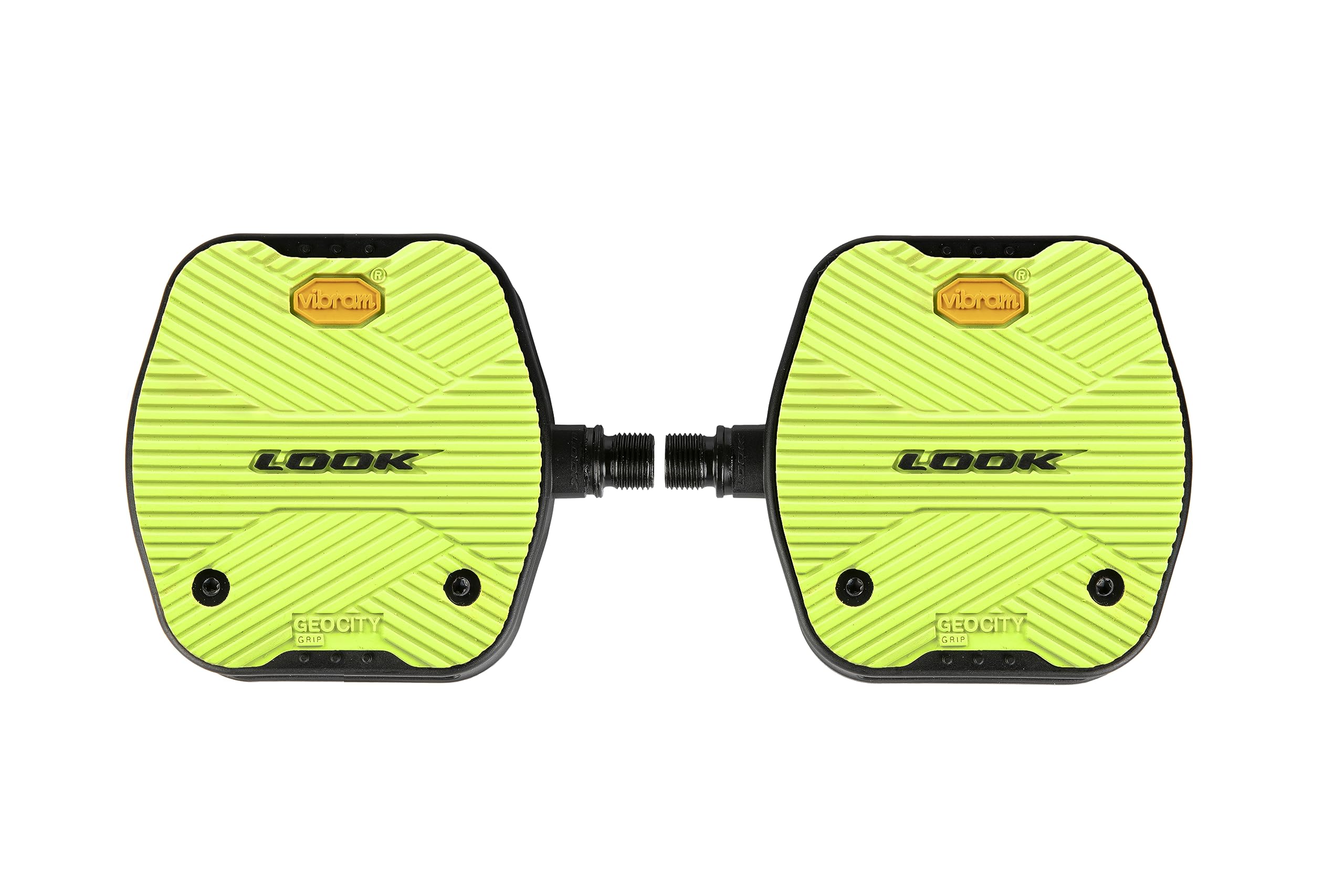 LOOK Cycle Geo City Grip MTB Bike Pedals - Flat Non-Slip Pedals with Activ Grip Rubber Technology - High Performance Urban Cycling Pedals for Commuting & City Riding - Black