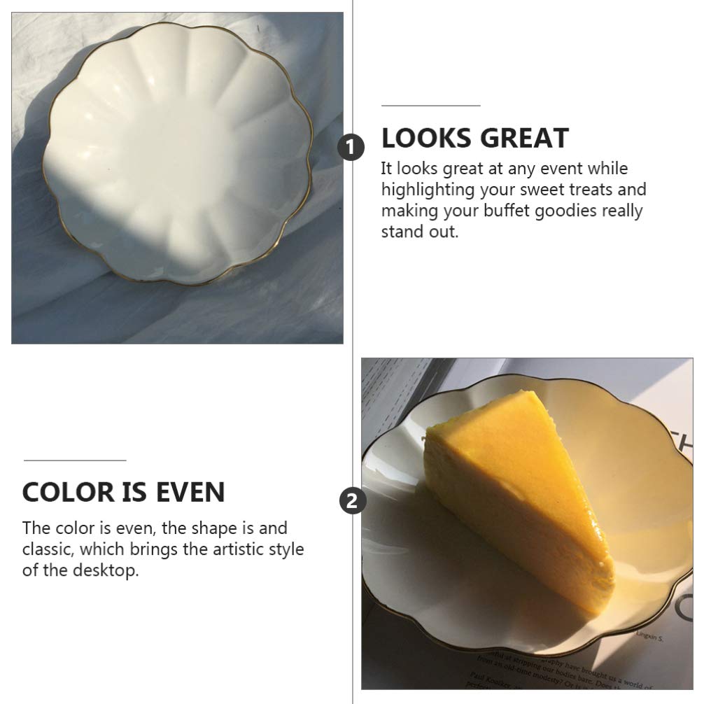 Beaupretty Ceramic Serving Bowl - Elegant Flower-Shaped Dish for Fruits, Snacks, Nuts, Candy & Jewelry | Perfect for Home, Restaurant & Office | Great for Parties, Dessert Display & Table Decor