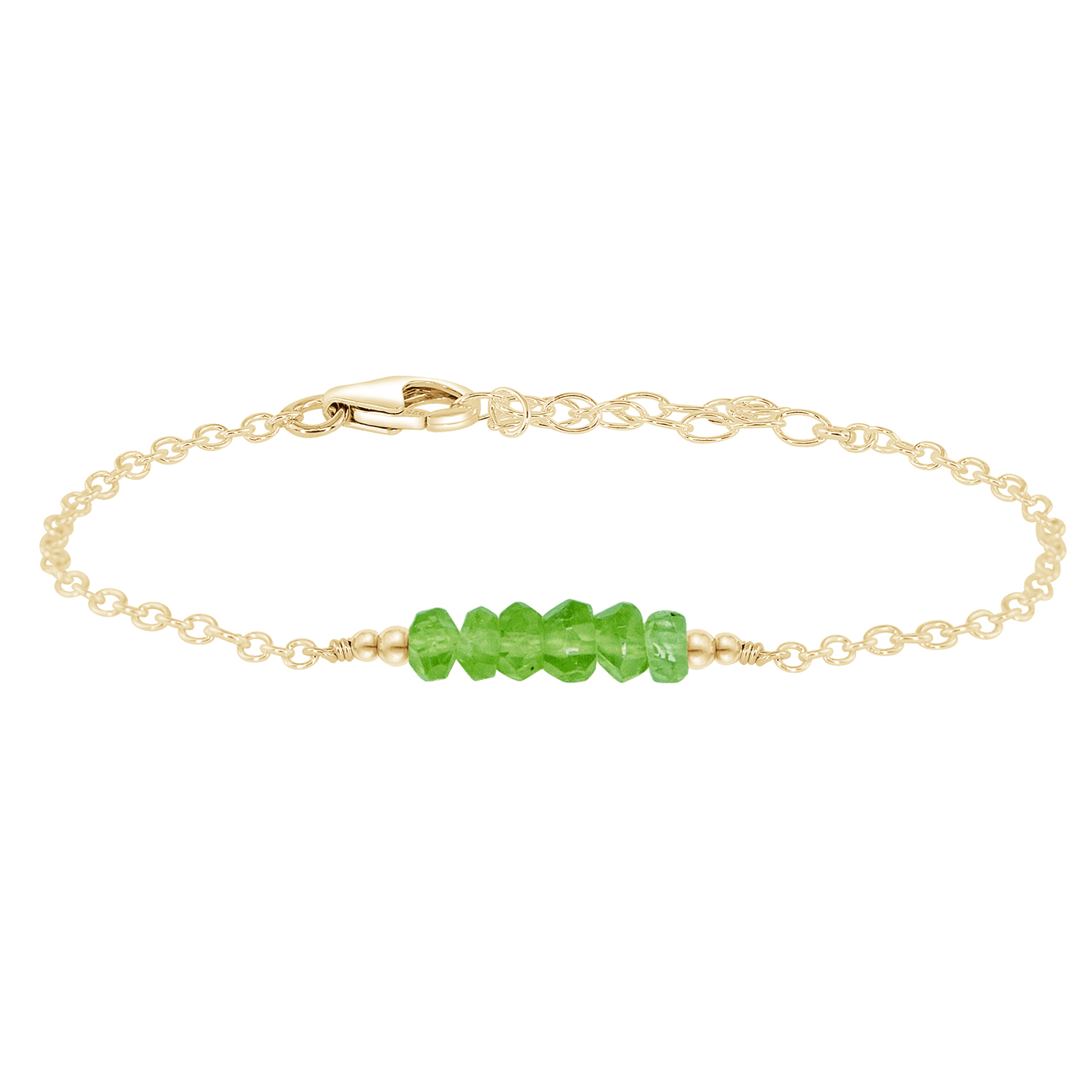 Sparkling Green Peridot Gemstone Faceted Bead Bar Bracelet for Women - Handmade Adjustable Boho Chic Jewelry for Parties, Weddings & Everyday Wear
